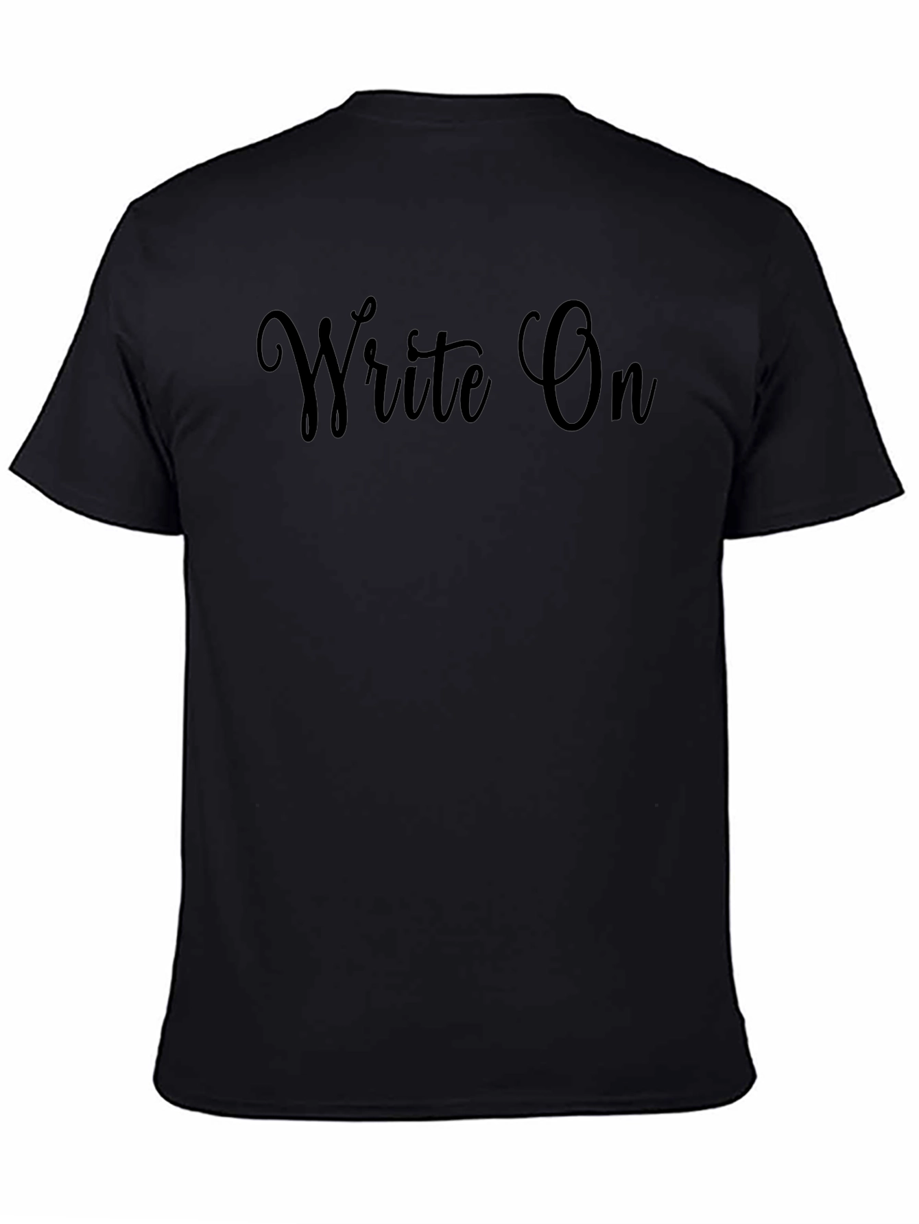 Black Write On Graphic Tee - Black Cotton T-Shirt view 4