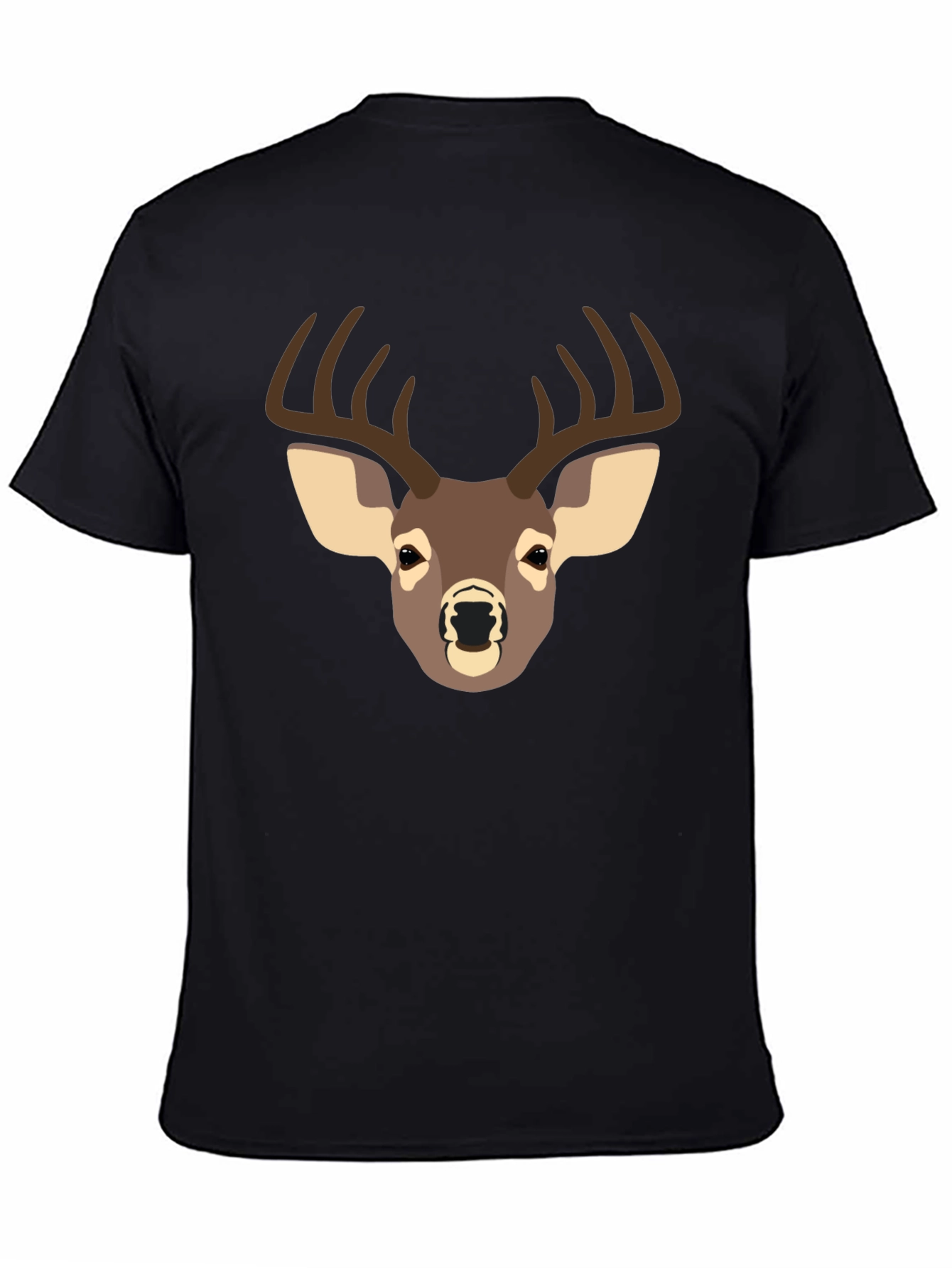 Black Deer Graphic T-Shirt - Black Casual Tee view 4