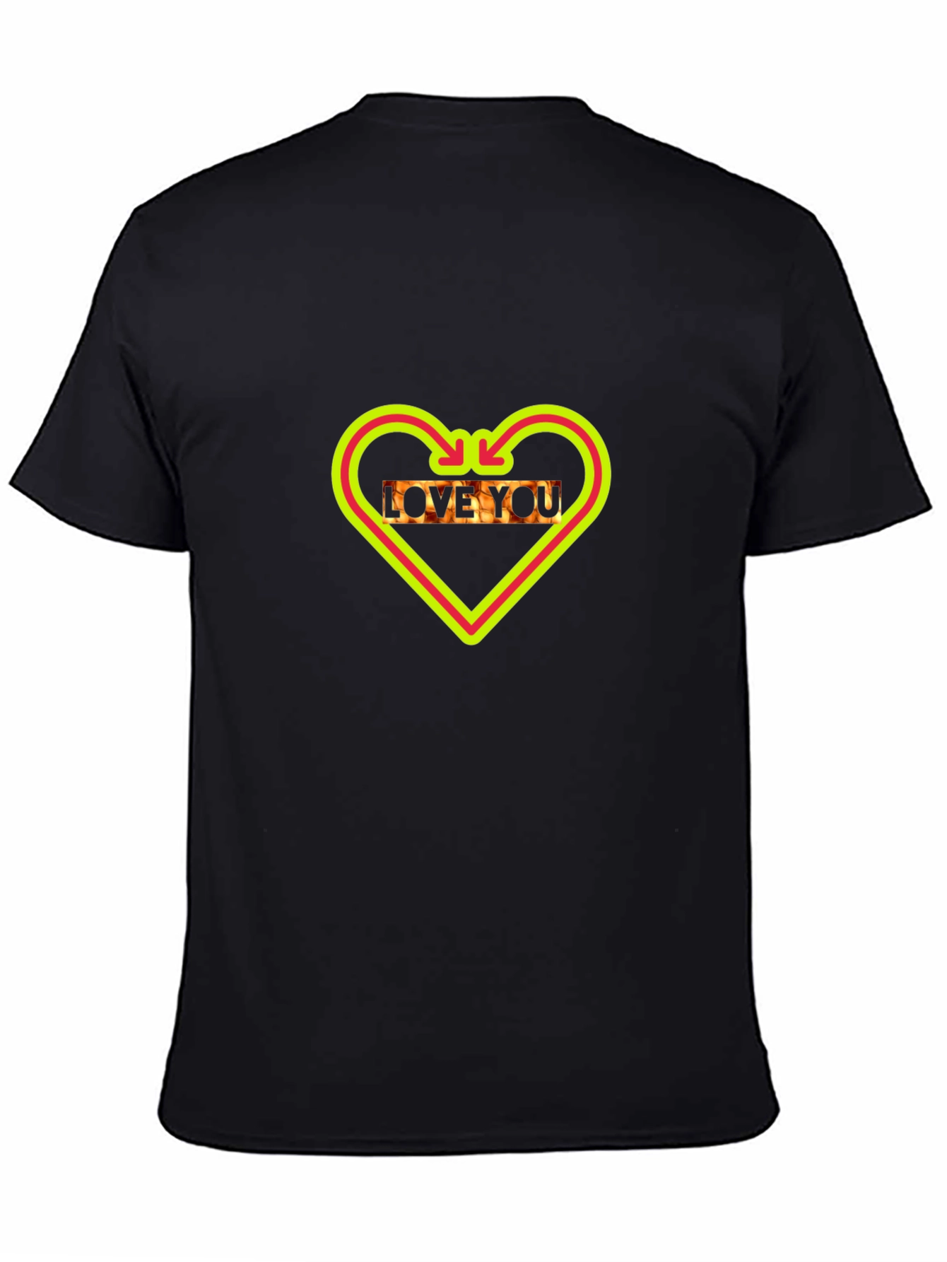 Black Love You Graphic Tee - Black Cotton Blend T-Shirt view 4