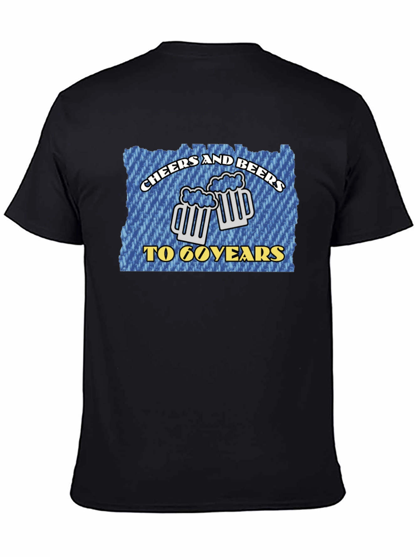 Black Cheers and Beers to 60 Years T-Shirt view 4