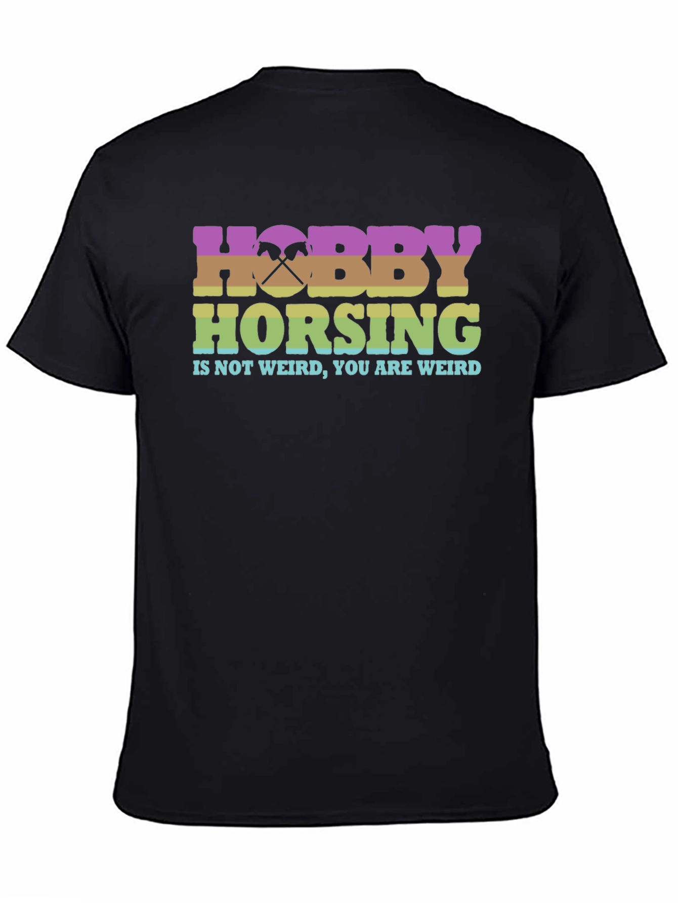 Black Hobby Horsing Weird T-Shirt view 4