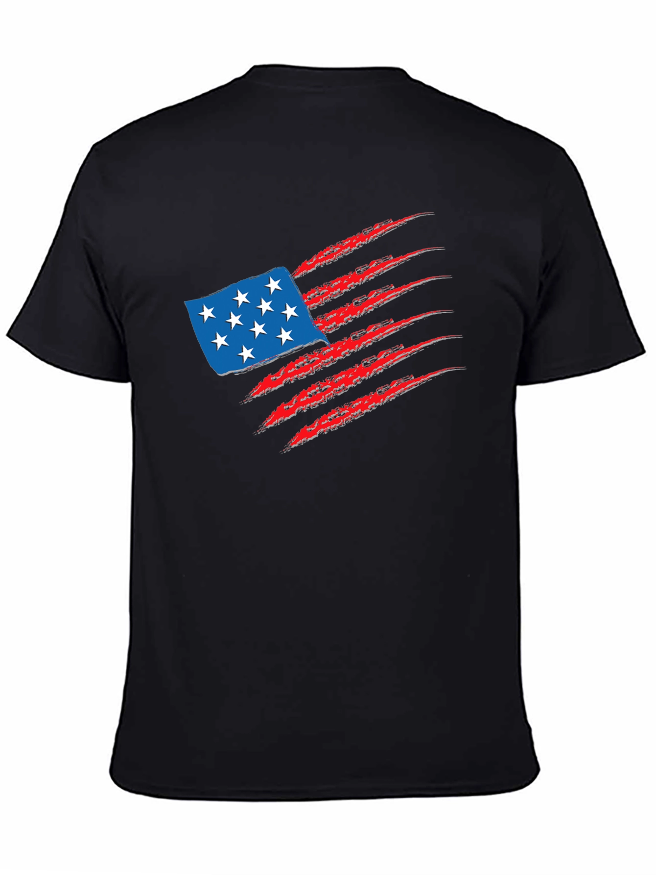 Black American Flag Claw T-Shirt view 4