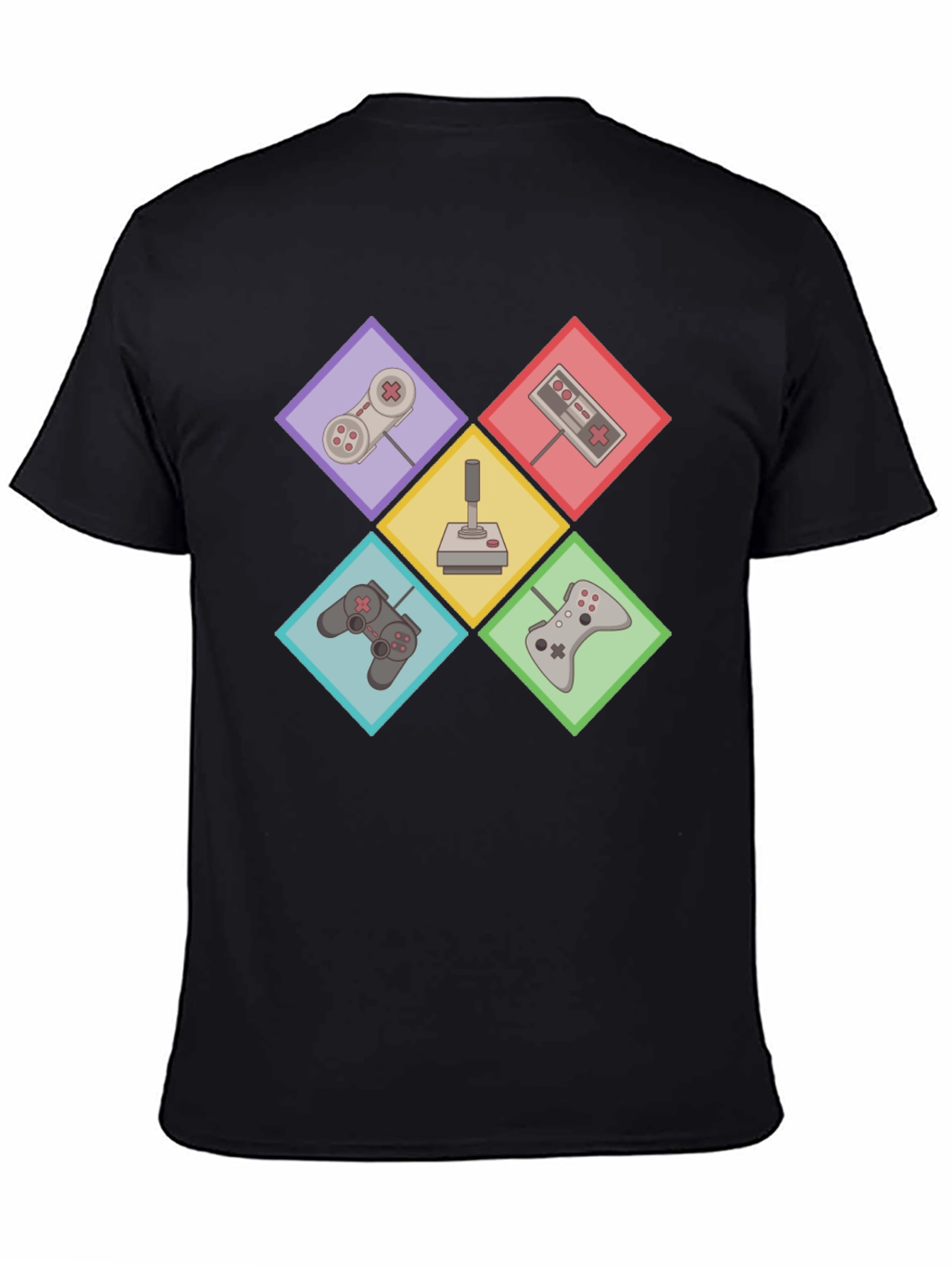 Black Retro Gaming Controller T-Shirt - Gamer Style view 4