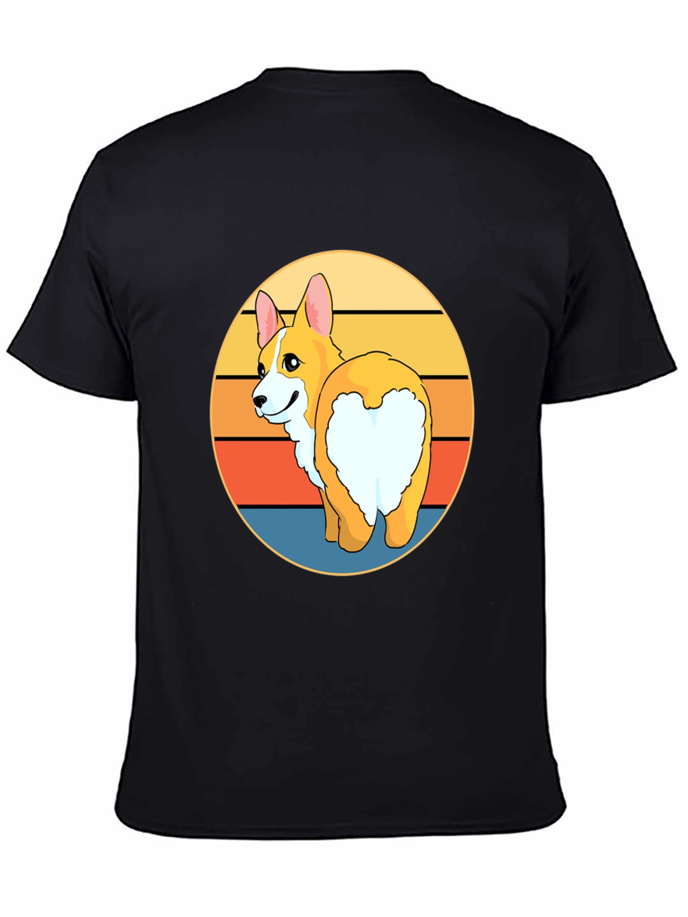 Black Corgi Butt Sunset T-Shirt - Funny Dog Lover Tee view 4