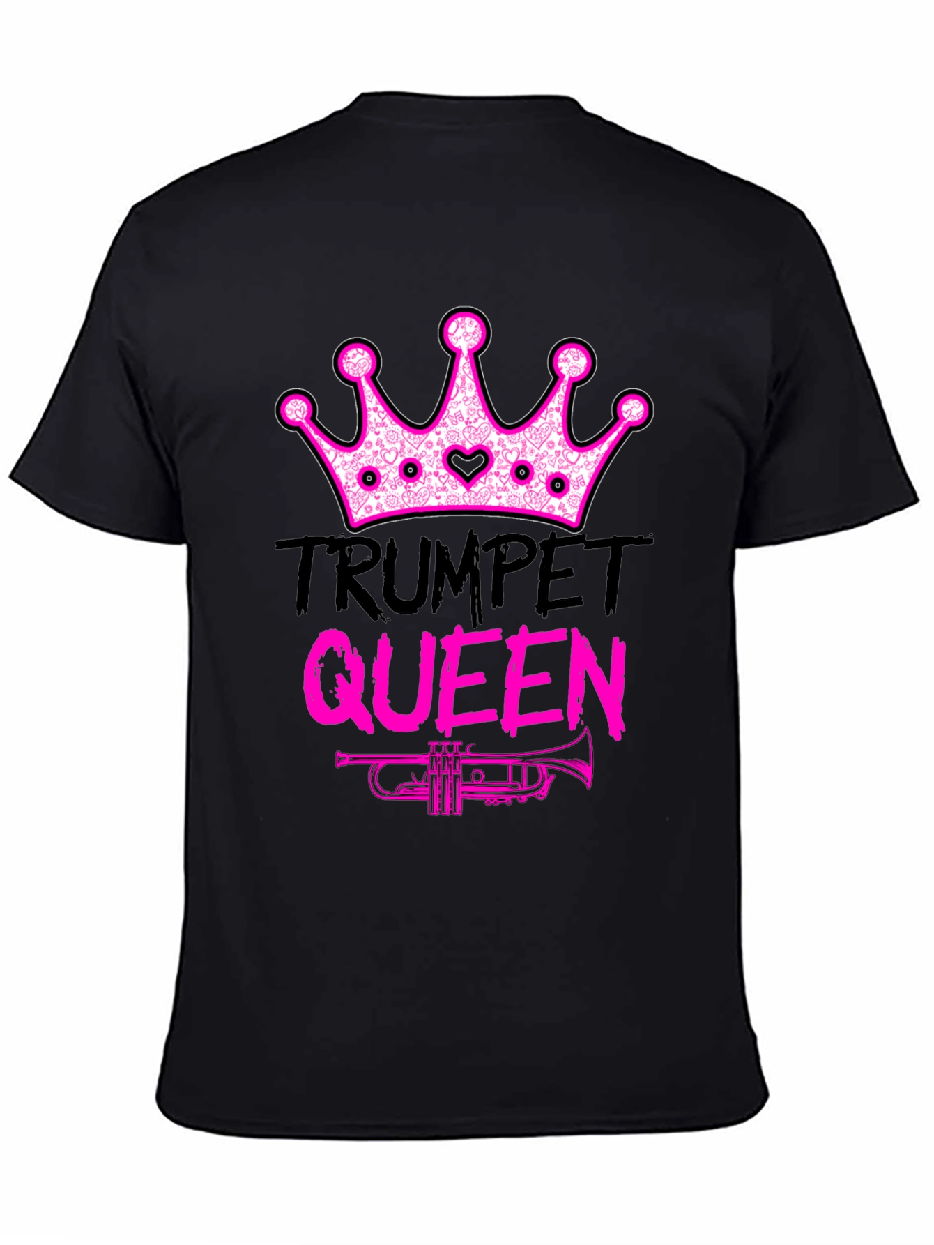Black Trumpet Queen Graphic T-Shirt - Music Lover Tee view 4