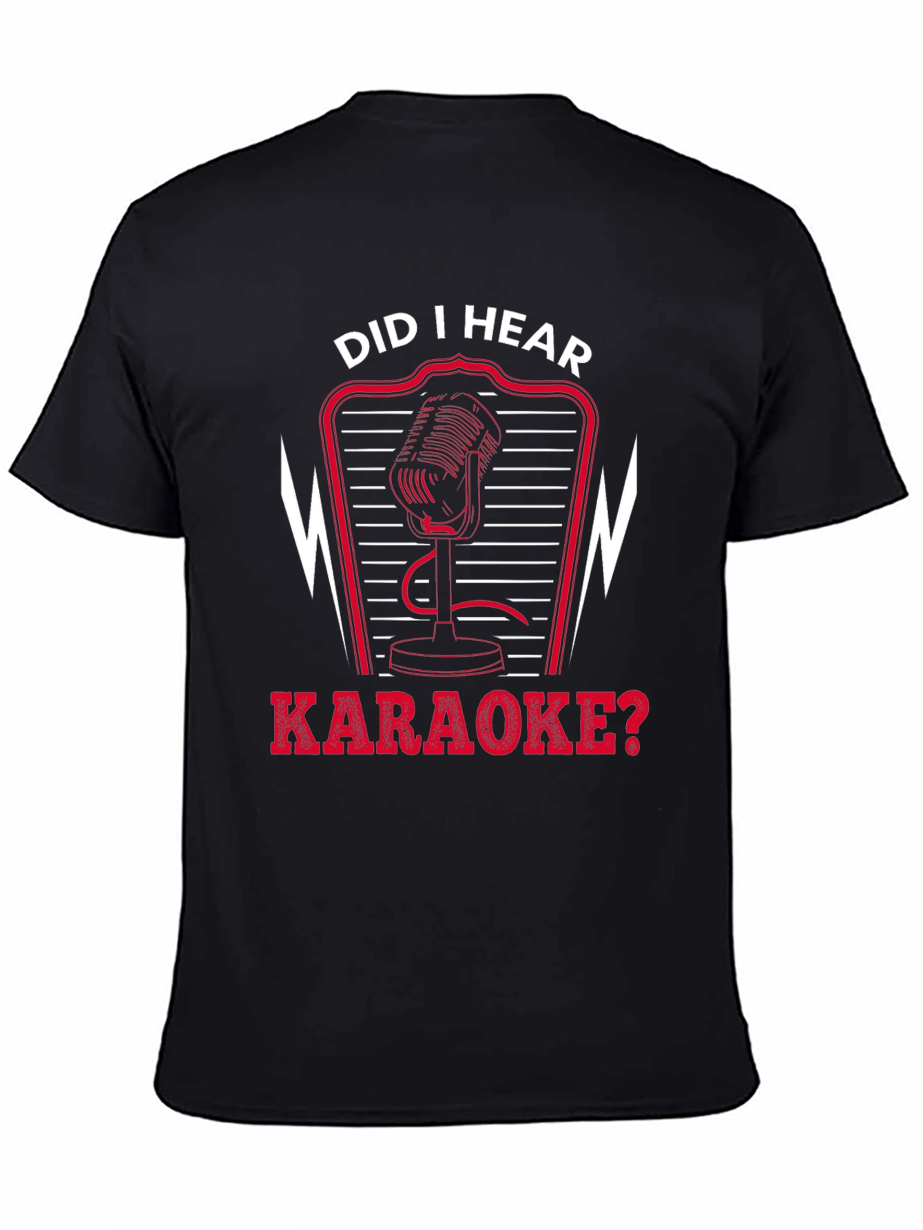 Black Karaoke Microphone Graphic T-Shirt view 4