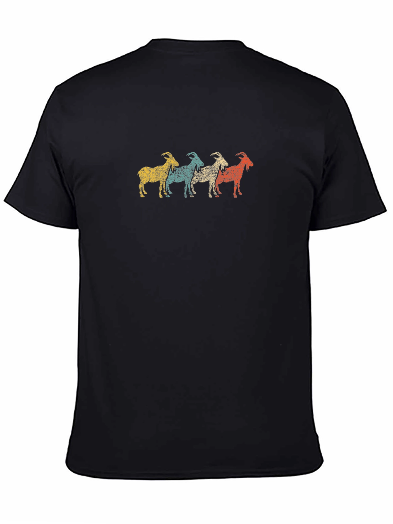 Black Retro Goat T-Shirt - Unique Animal Tee view 4