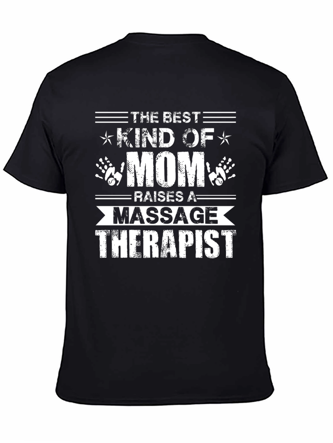 Black Best Mom Massage Therapist T-Shirt view 4