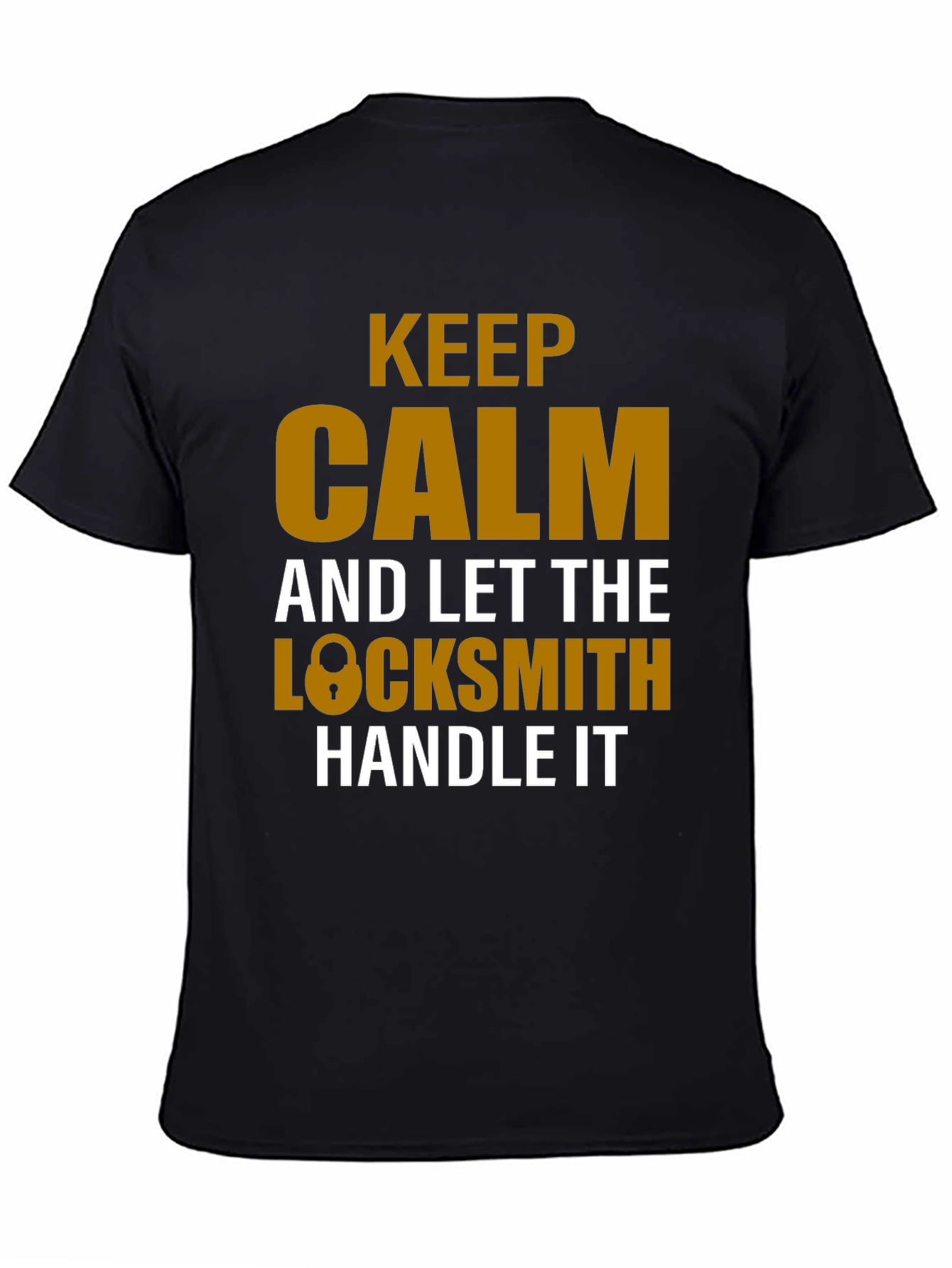 Black Keep Calm Locksmith T-Shirt view 4