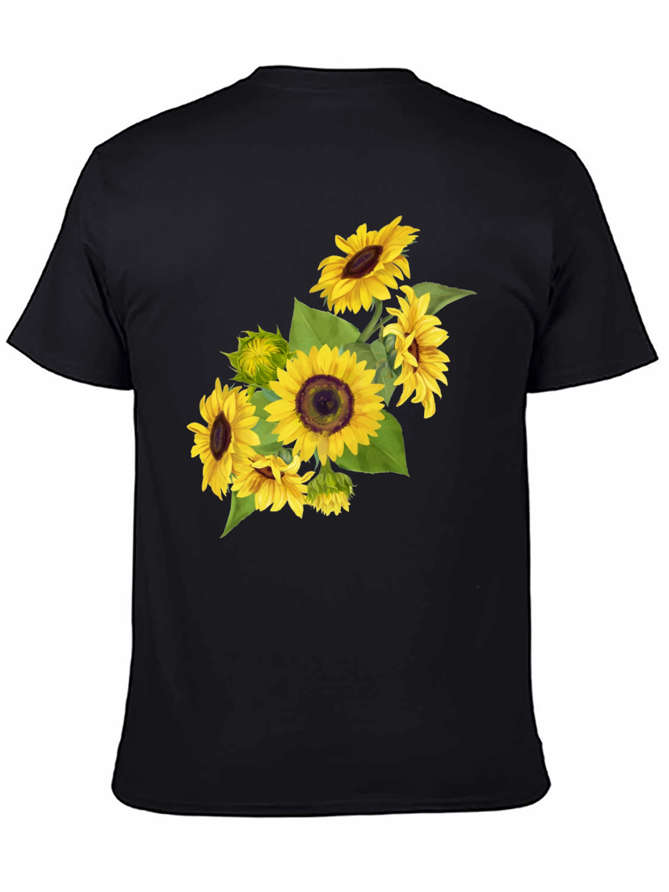 Black Sunflower Graphic Black T-Shirt view 4