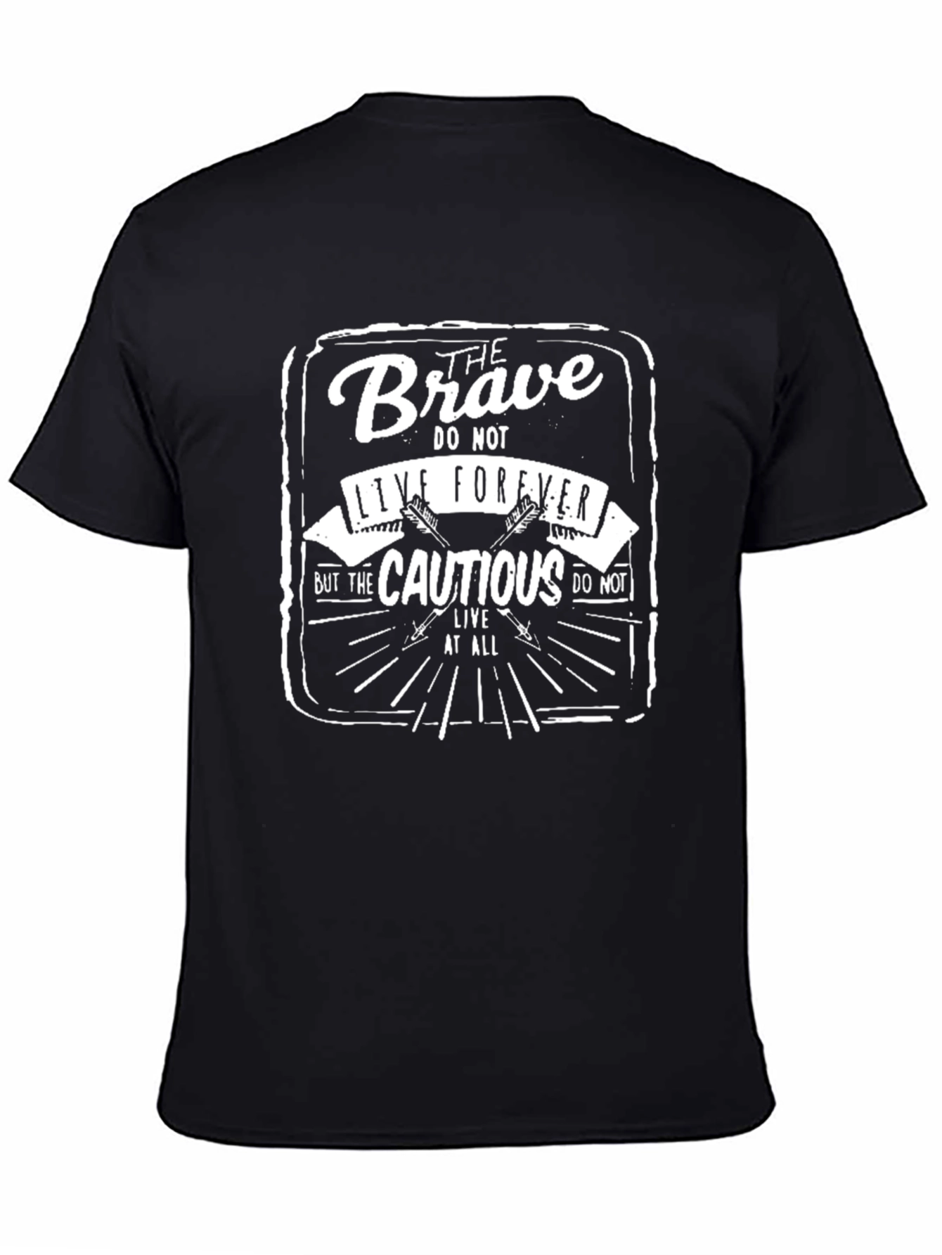 Black The Brave T-Shirt: Live Boldly view 4