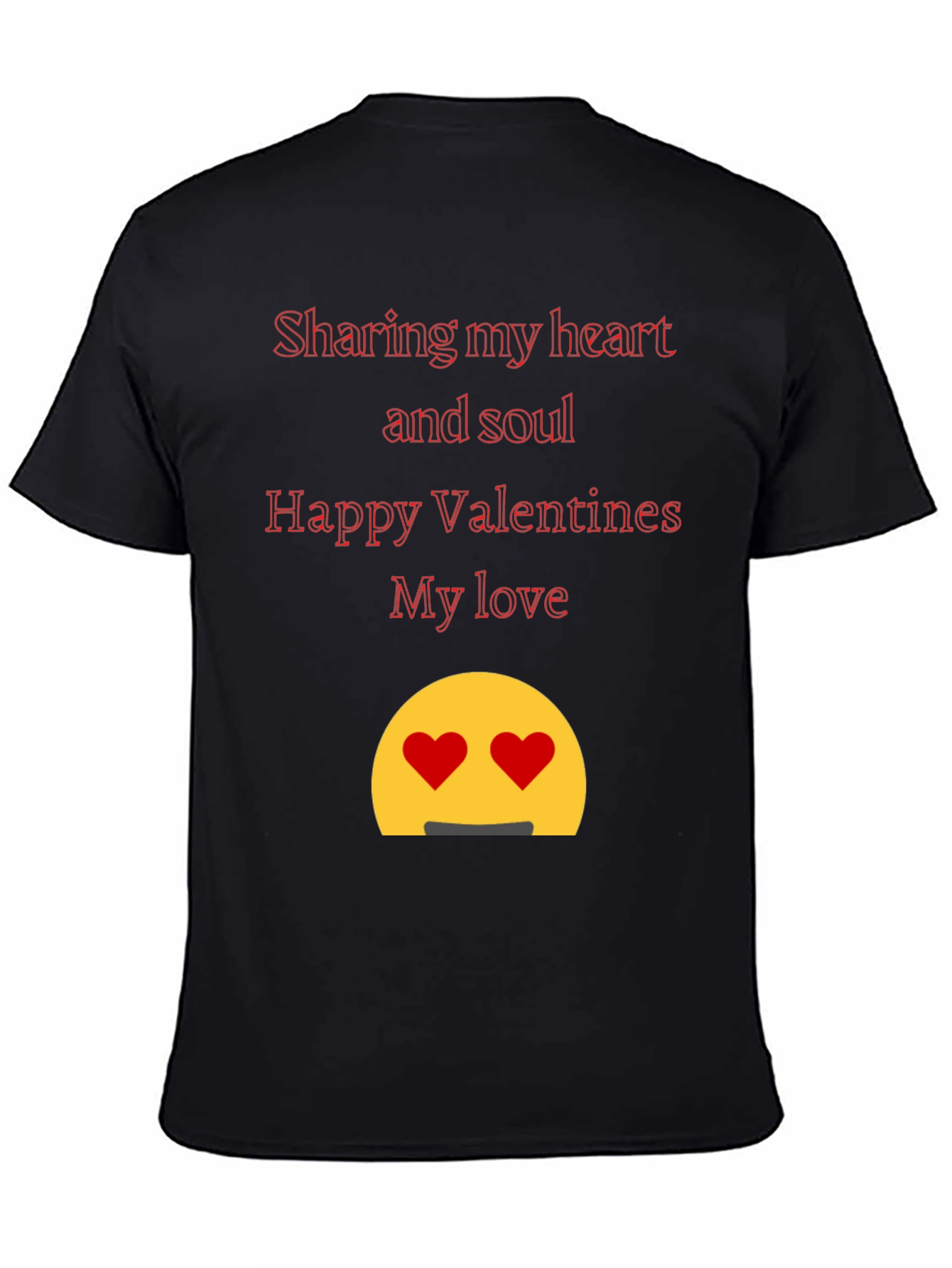 Black Valentine's Day Heart & Soul Black T-Shirt view 4