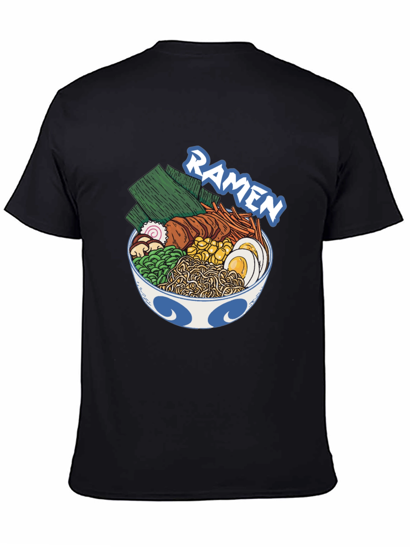 Black Ramen Bowl Graphic T-Shirt - Unisex Crew Neck Tee view 4
