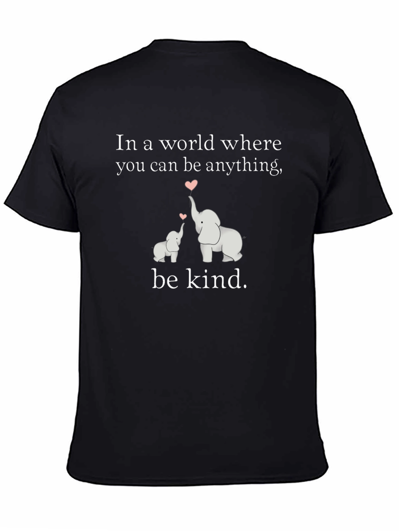 Black Be Kind Elephant Graphic Tee view 4