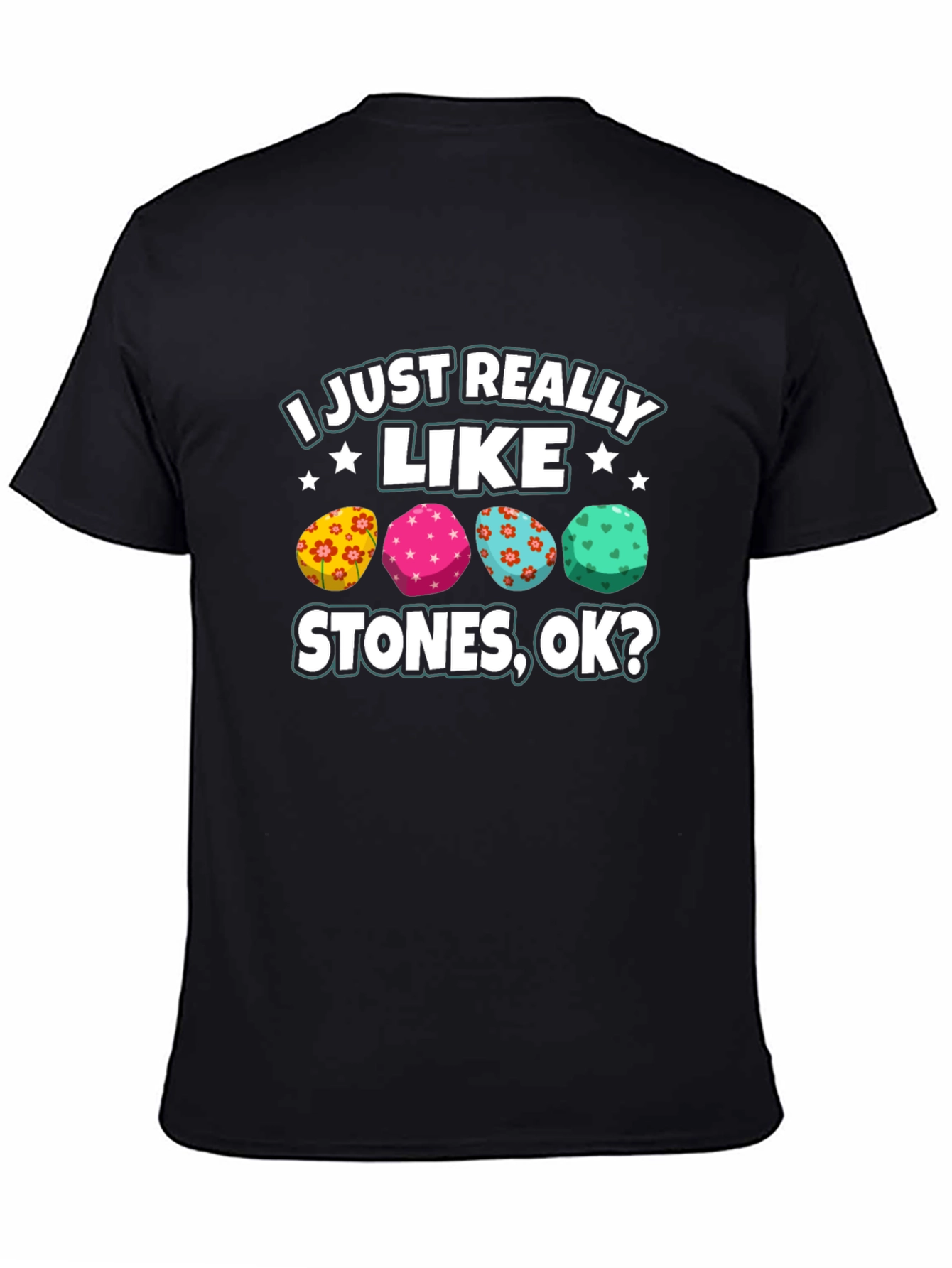 Black I Just Really Like Stones Graphic Tee view 4