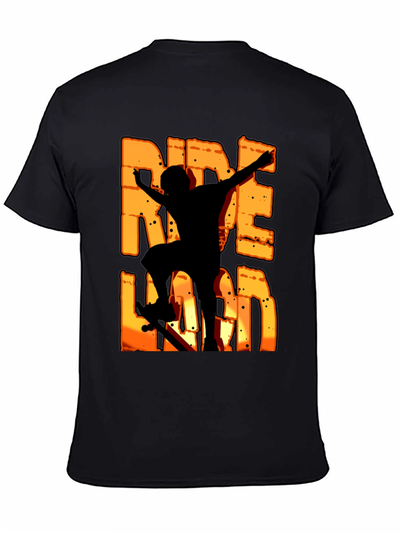 Black Ride Hard Black Graphic T-Shirt view 4