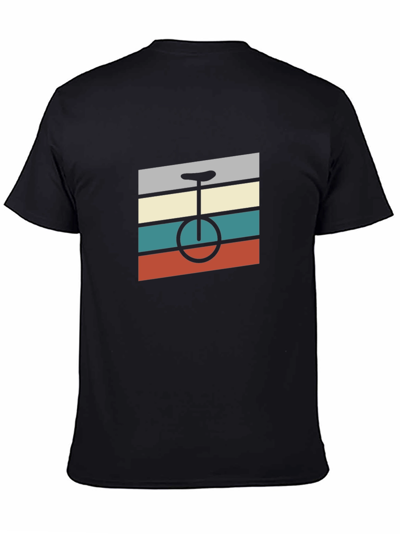 Black Retro Unicycle T-Shirt - Vintage Style Graphic Tee view 4
