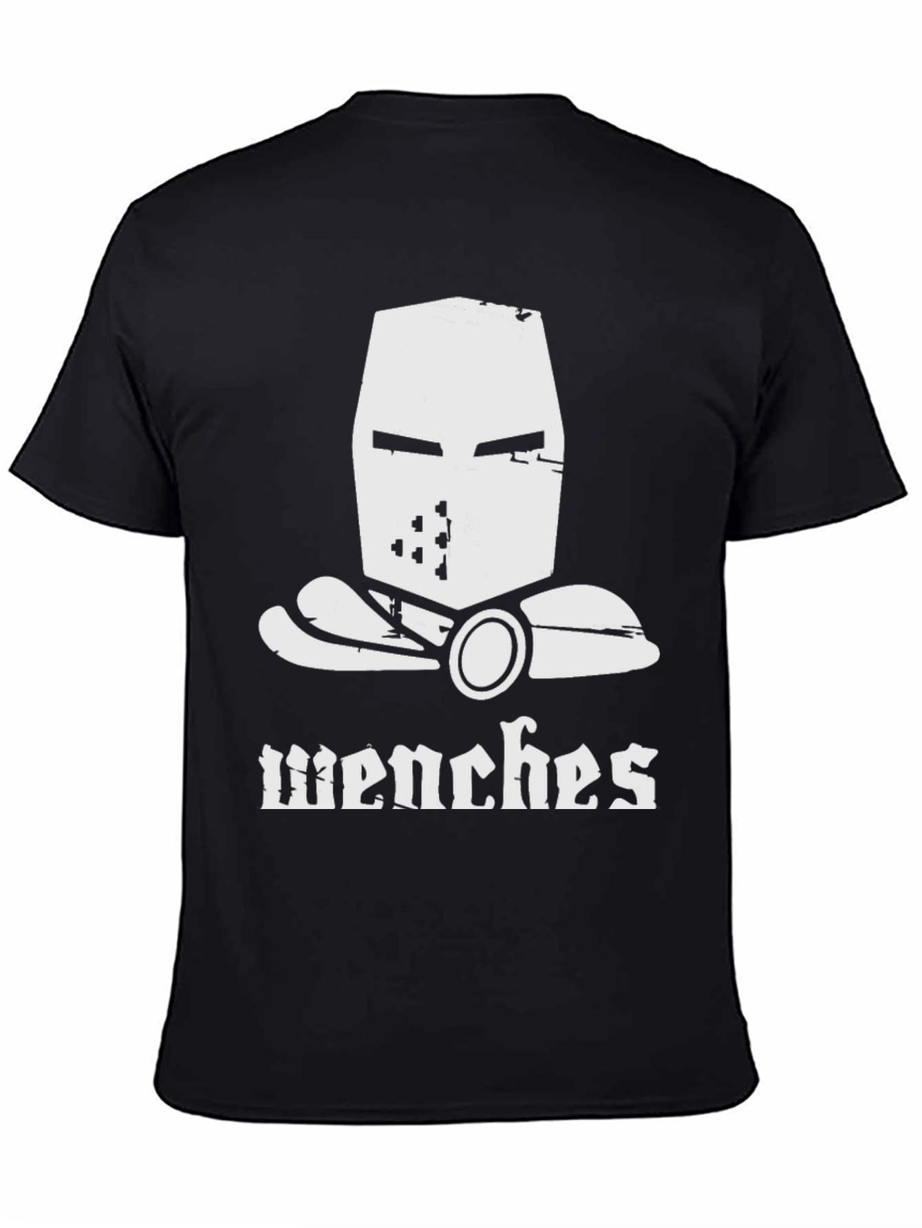 Black Wenches T-Shirt Crusader Helmet Medieval Humor view 4