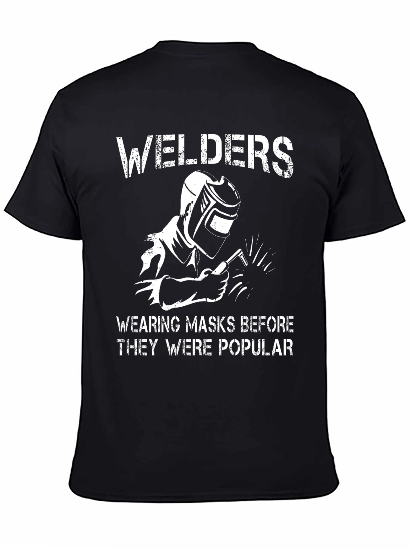 Black Welder Mask T-Shirt: Worn Before Popular view 4