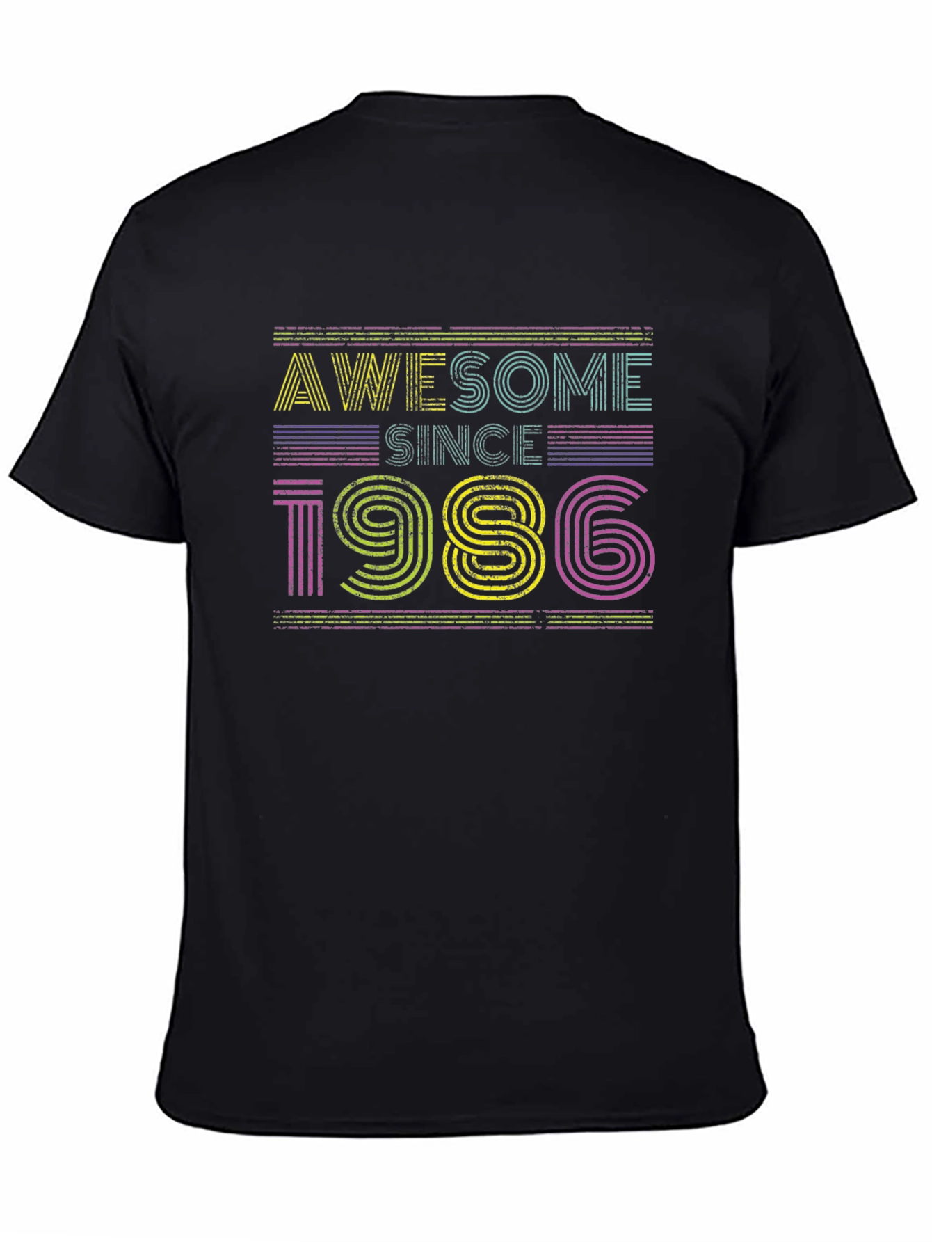 Black Awesome Since 1986 Graphic Tee - Black Cotton Blend view 4