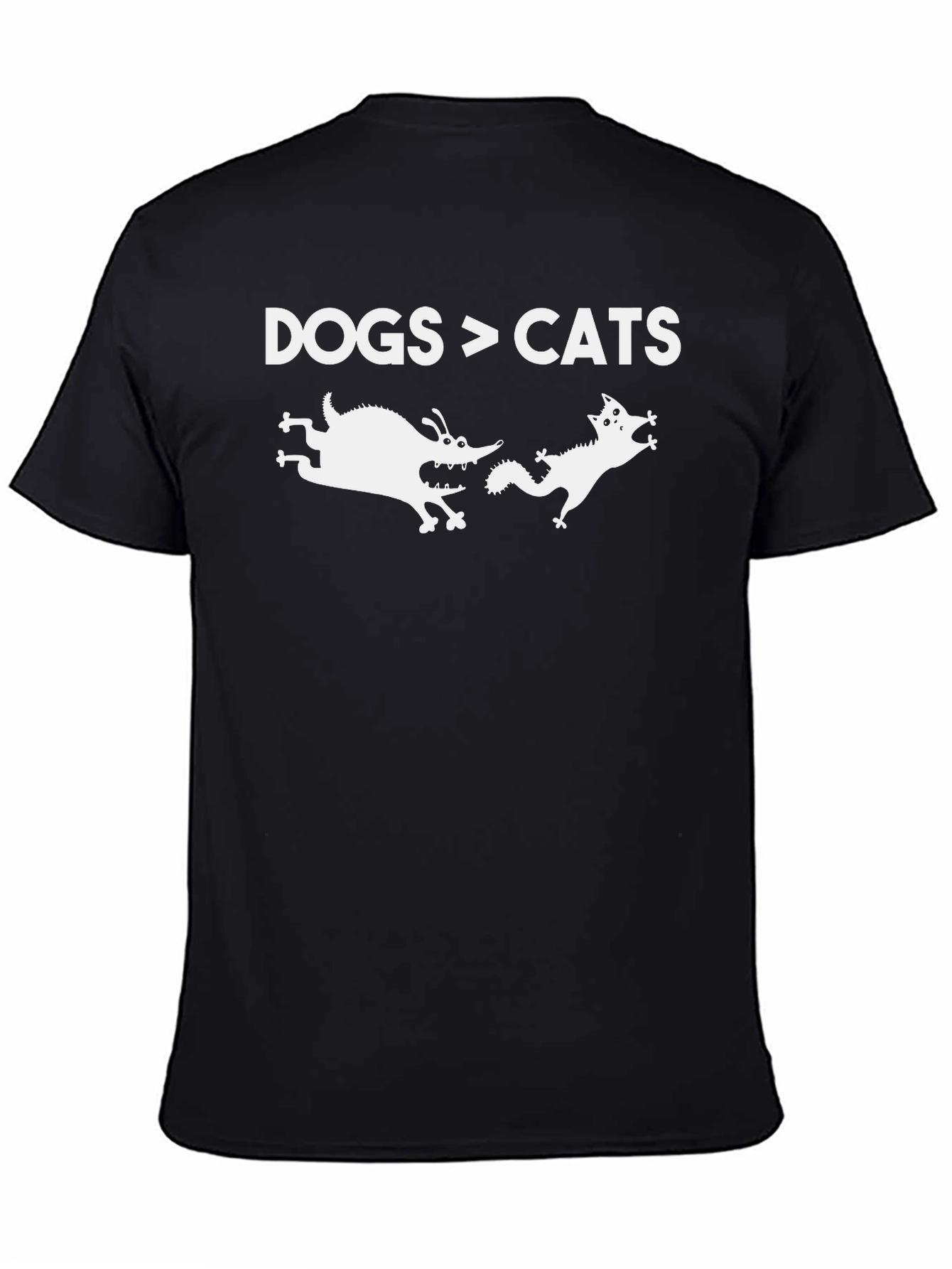 Black Dogs > Cats Funny Black Graphic T-Shirt view 4