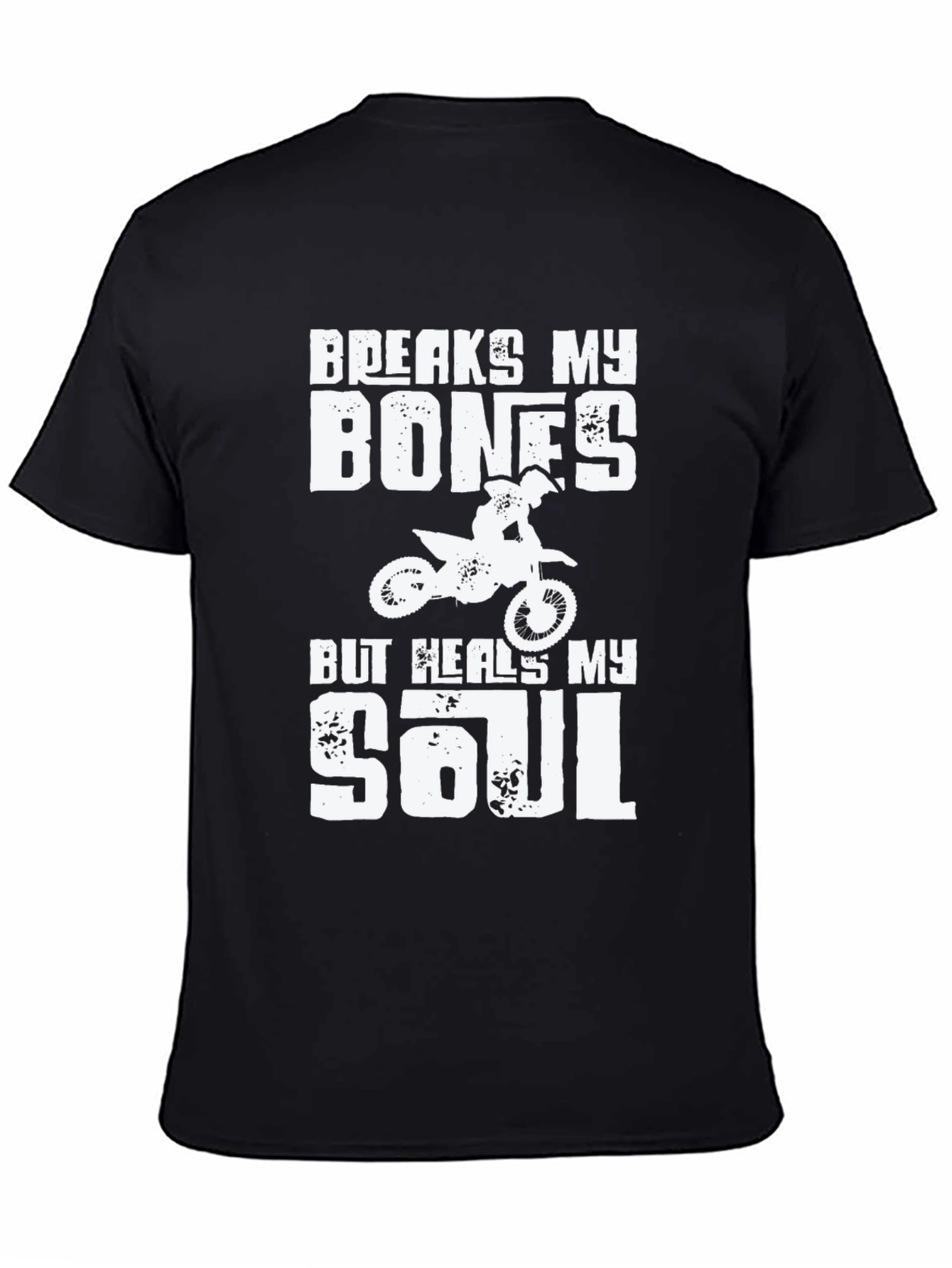 Black Breaks My Bones Dirt Bike Graphic T-Shirt view 4