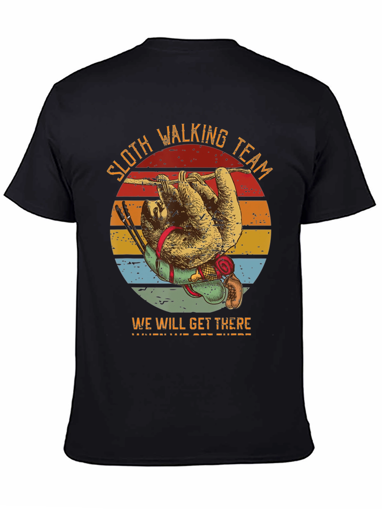 Black Sloth Hiking Team T-Shirt - We Will Get There view 4