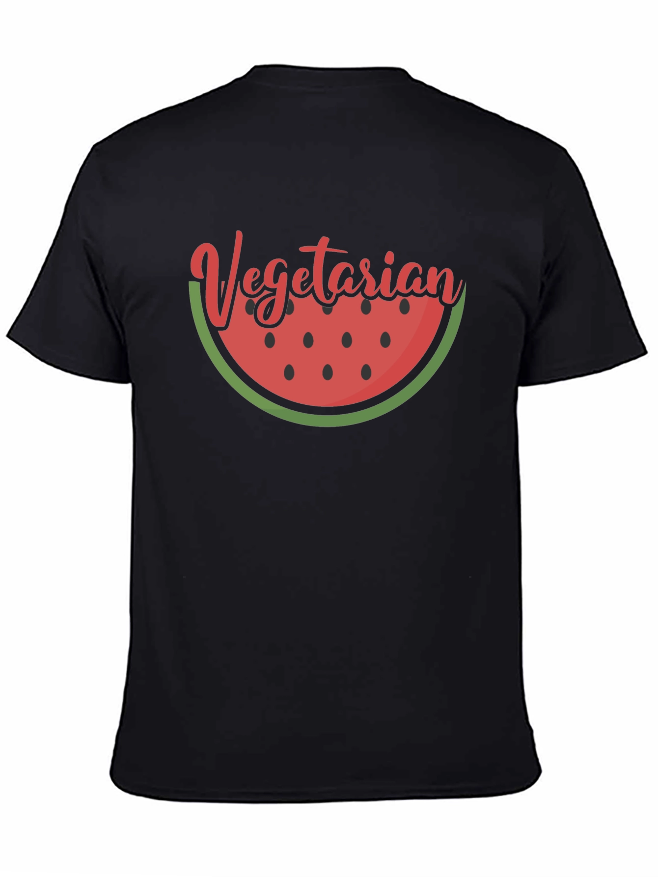 Black Vegetarian Watermelon Slice Graphic Tee view 4