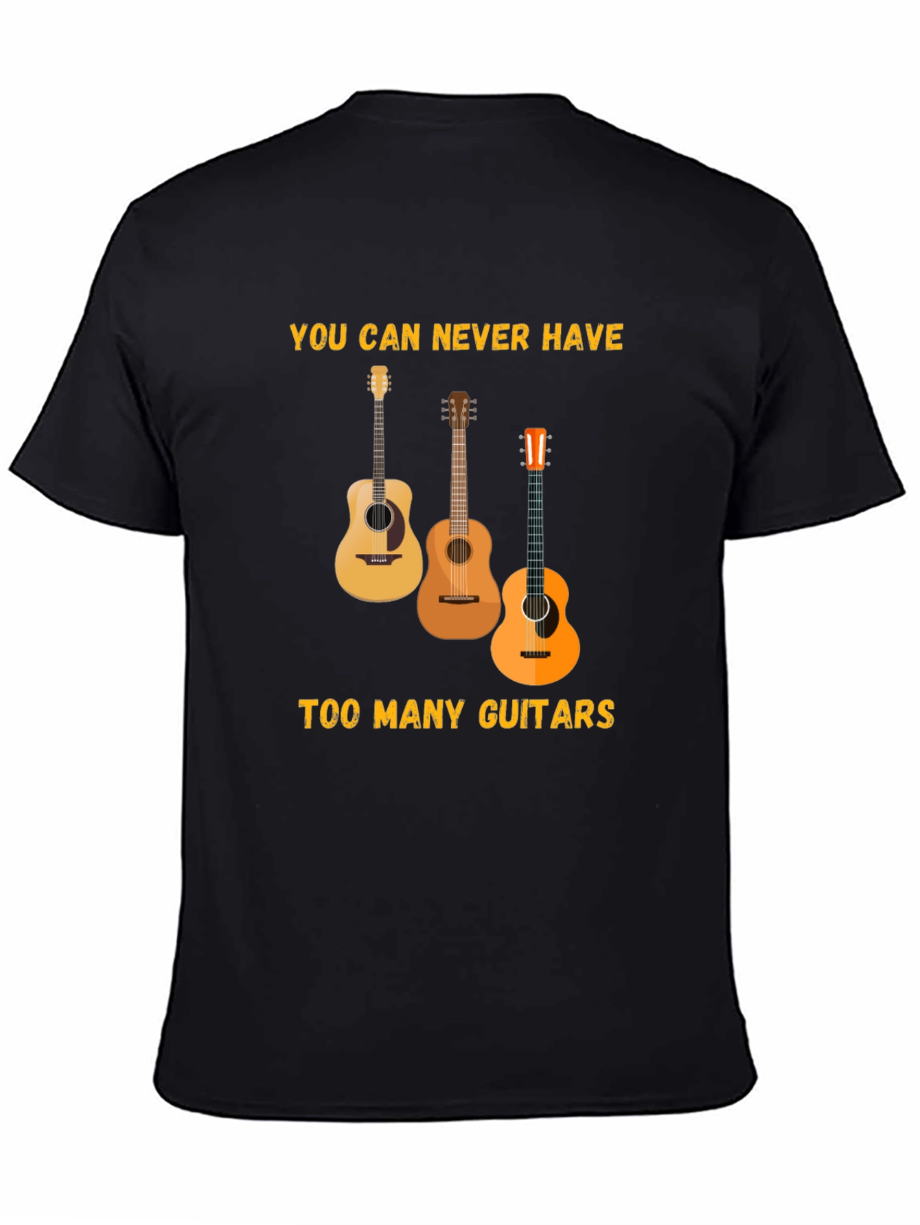 Black Guitar Lover T-Shirt: You Can Never Have Too Many view 4