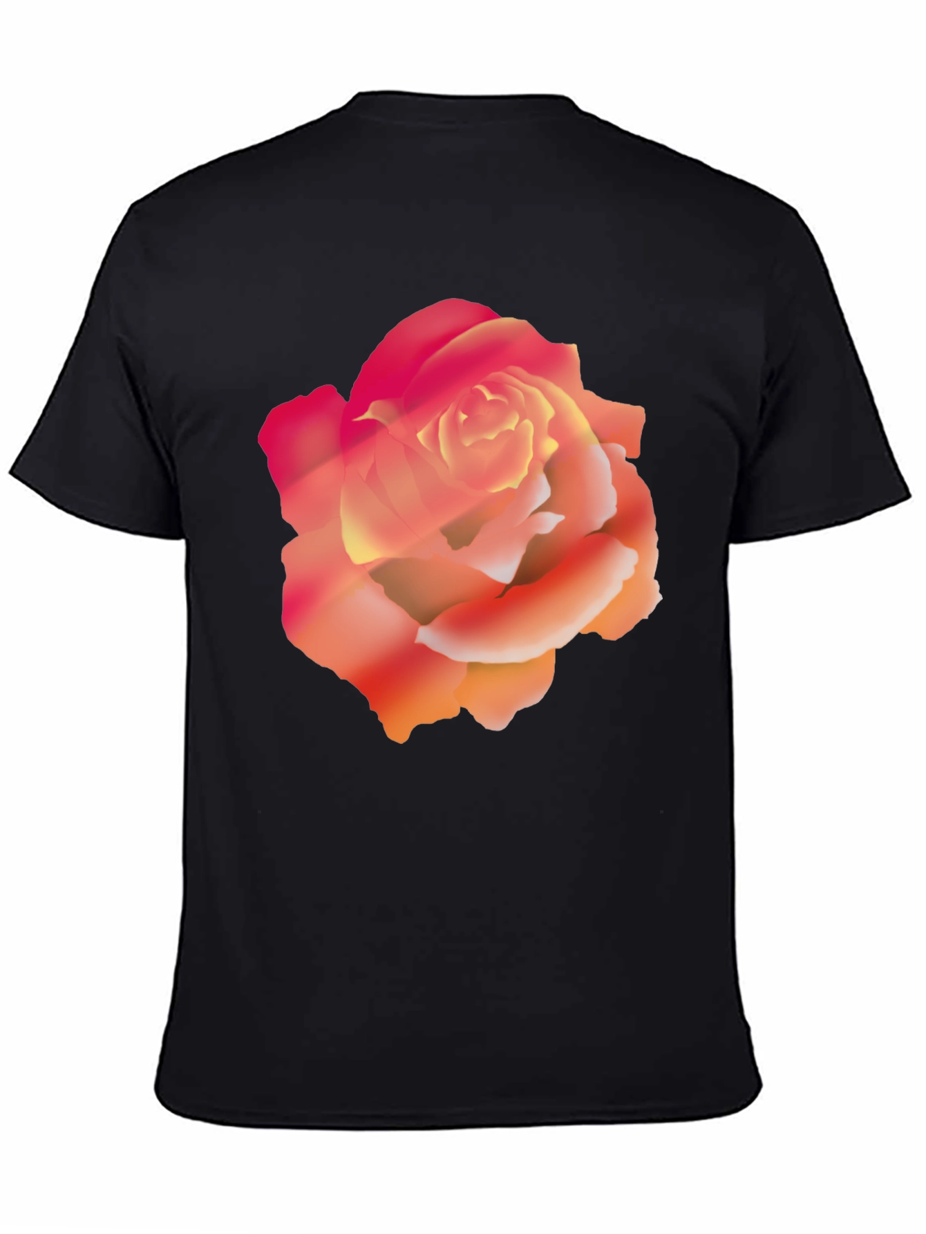 Black Bold Rose Graphic Black T-Shirt view 4