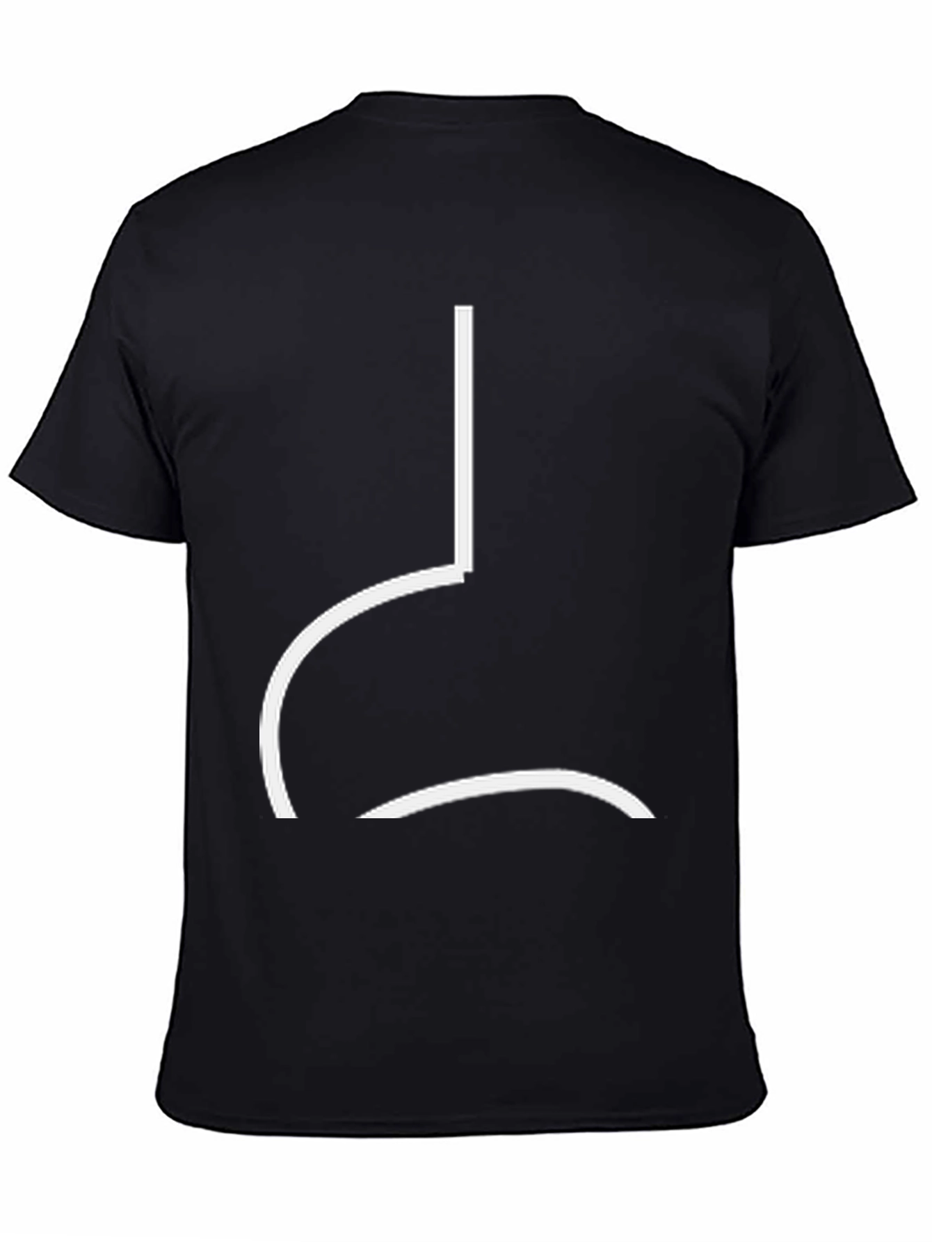 Black Minimalist Sad Face T-Shirt - Black Cotton Tee view 4