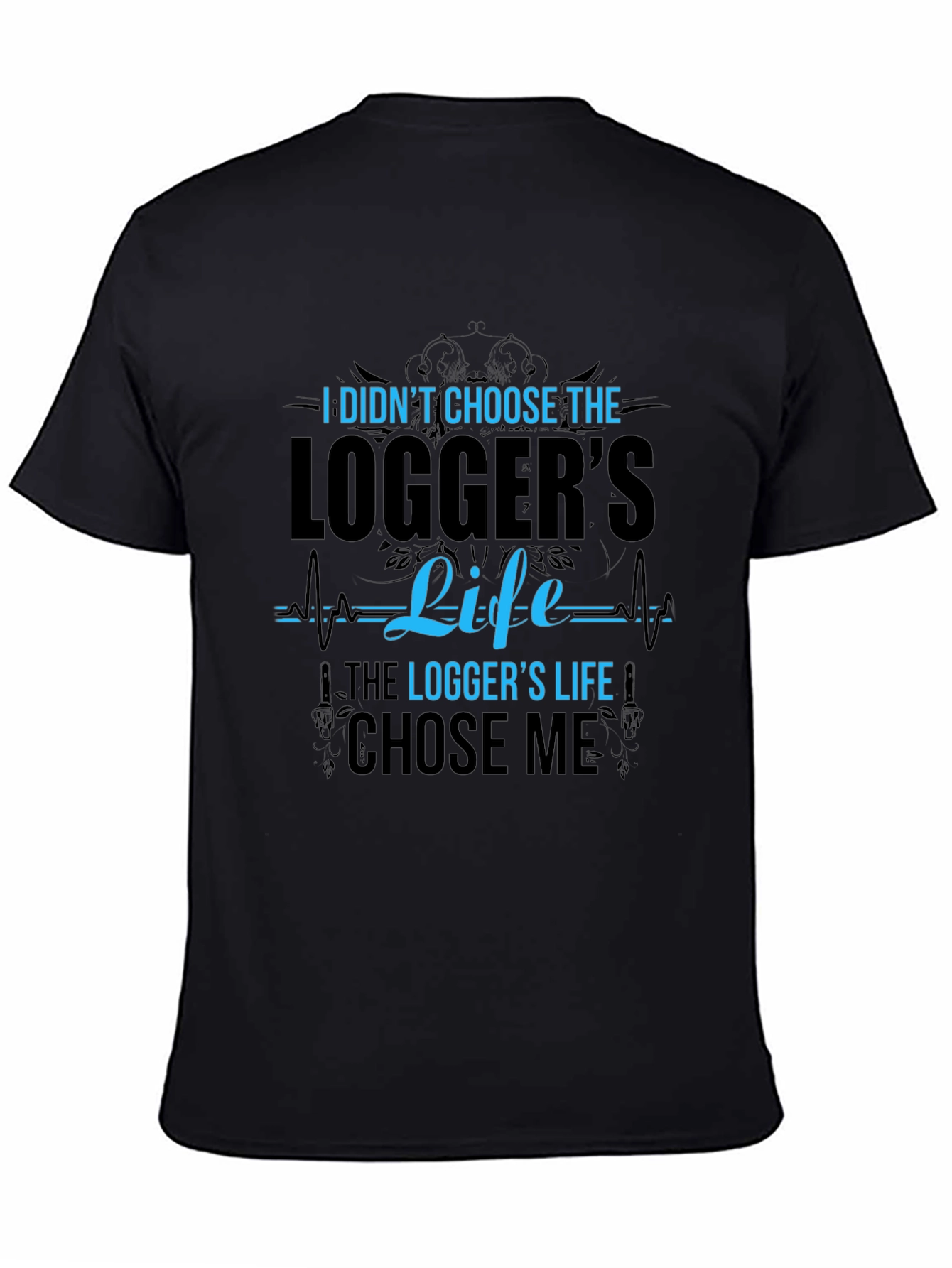 Black Logger's Life Black Cotton Graphic Tee view 4