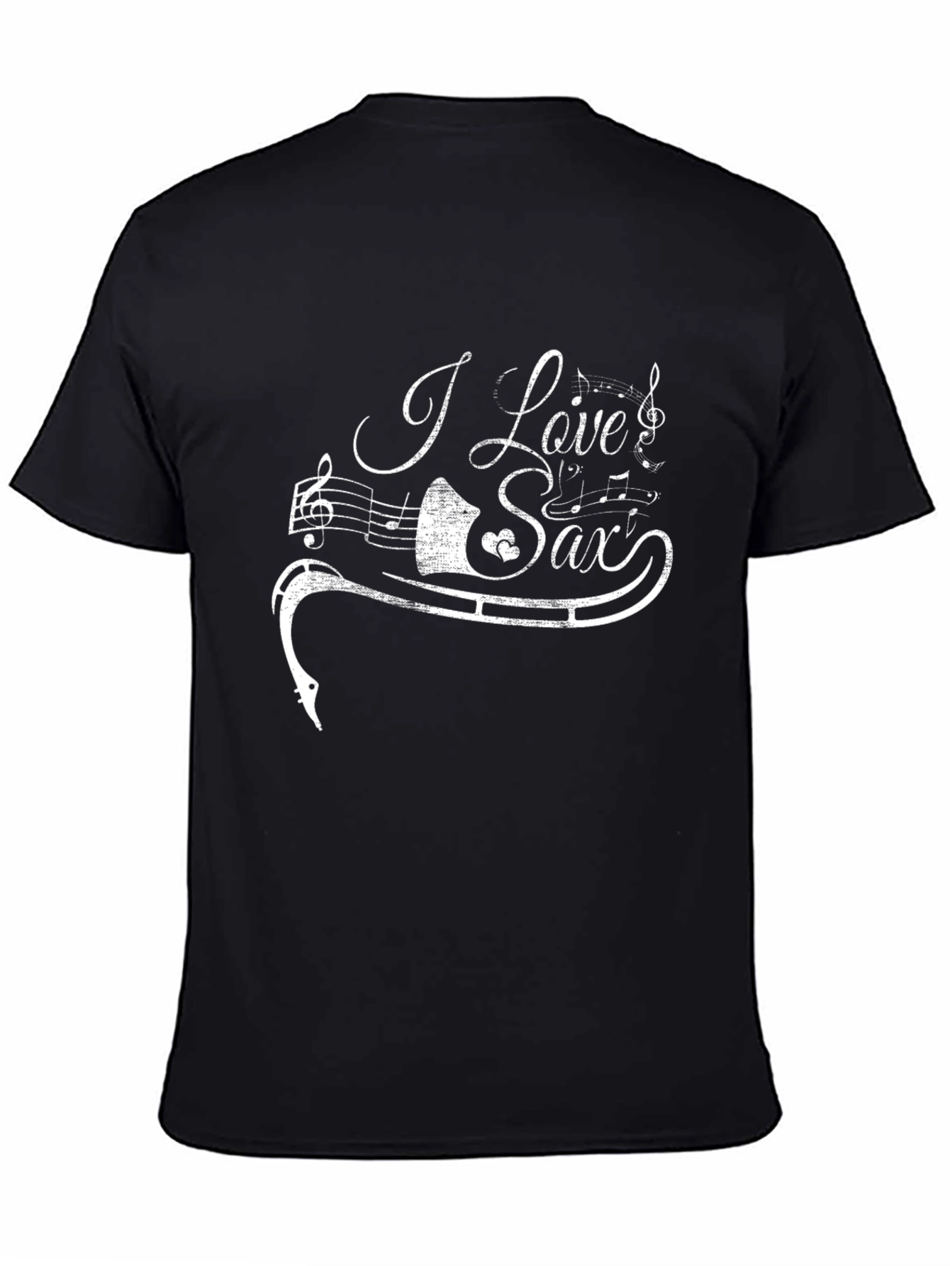 Black I Love Saxophone T-Shirt - Music Lover Tee view 4