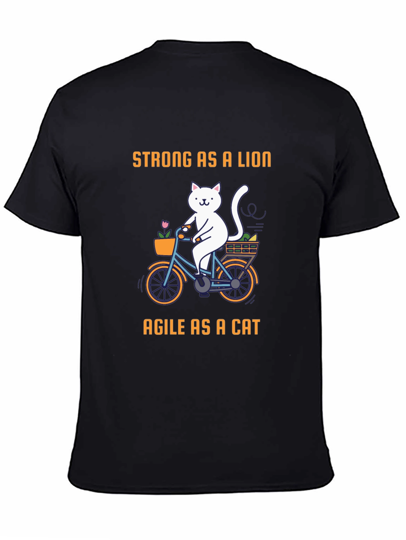 Black Strong As a Lion Agile as a Cat Graphic T-Shirt view 4