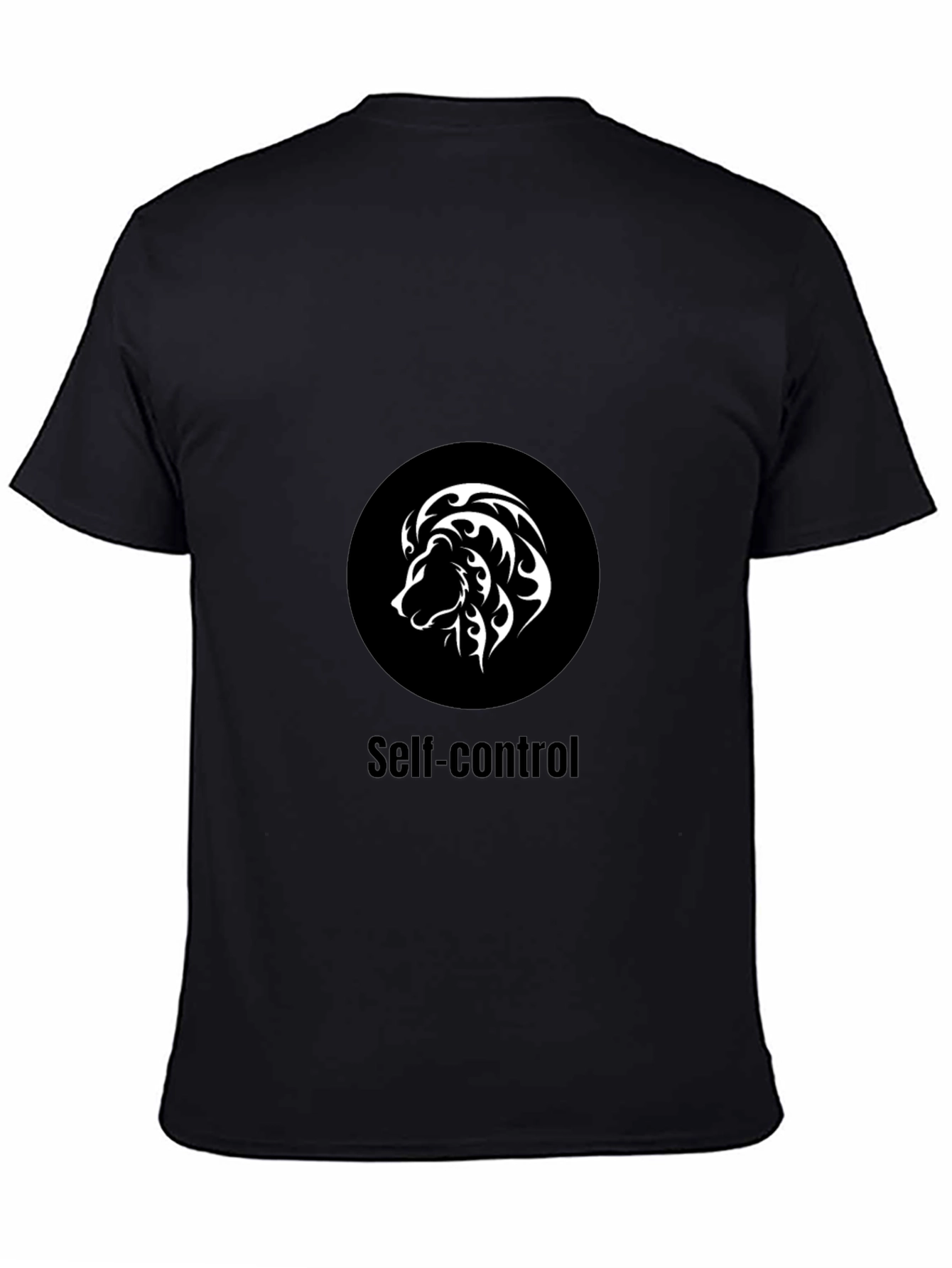 Black Self-Control Lion Graphic T-Shirt - Black view 4
