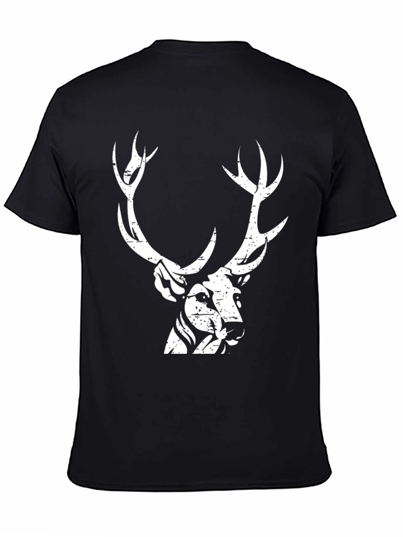 Black Deer Graphic Print Black T-Shirt view 4