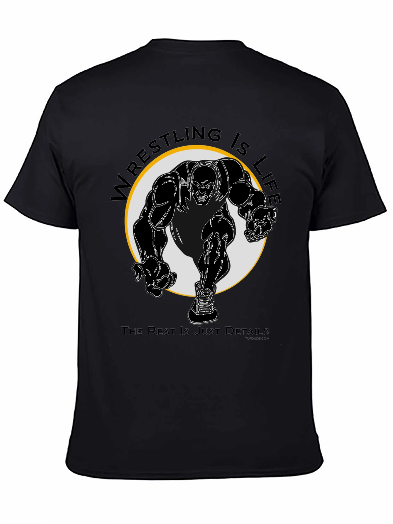 Black Wrestling Is Life Black T-Shirt view 4