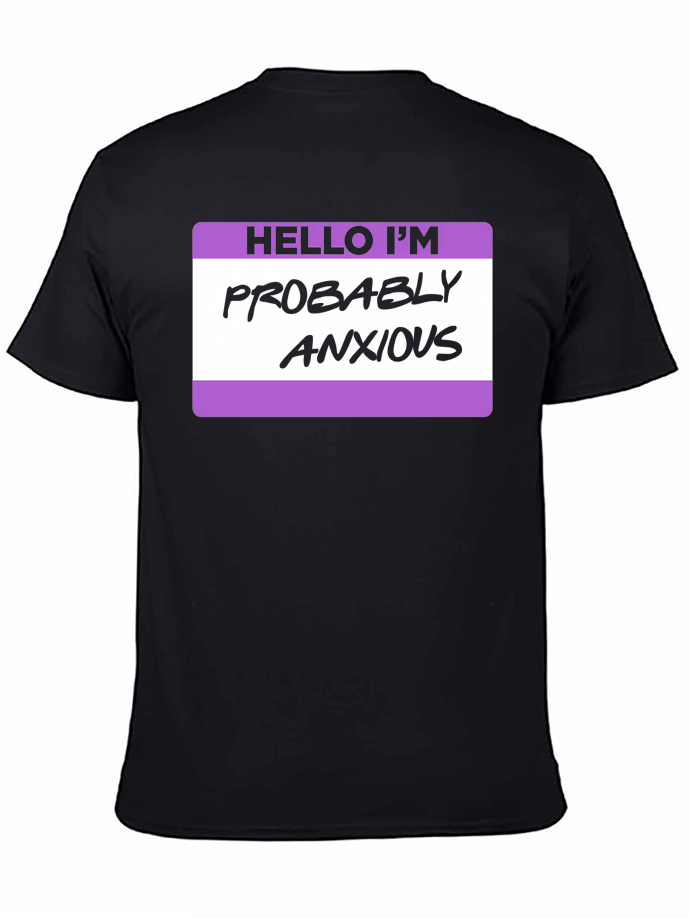 Black Anxious Statement Tee - Relaxed Fit view 4