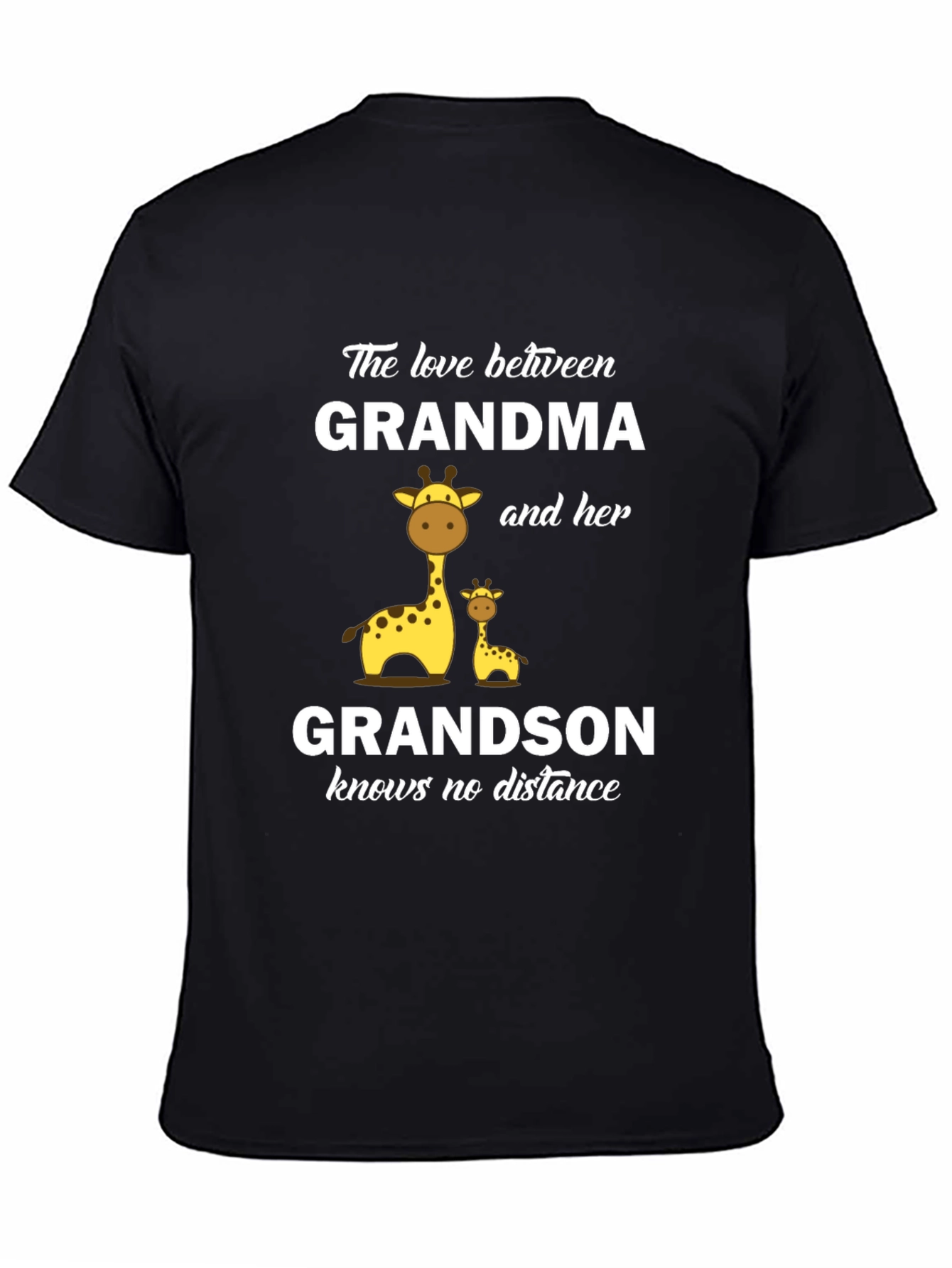 Black Grandma and Grandson Giraffe T-Shirt view 4