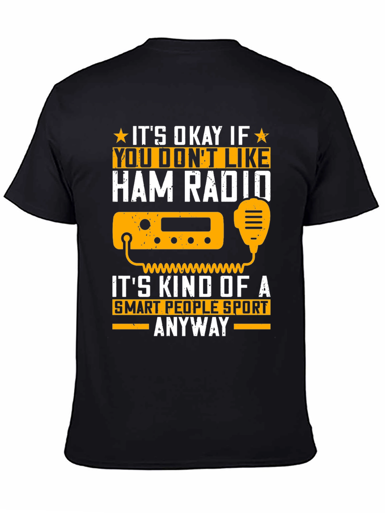 Black Ham Radio Smart People Sport T-Shirt view 4
