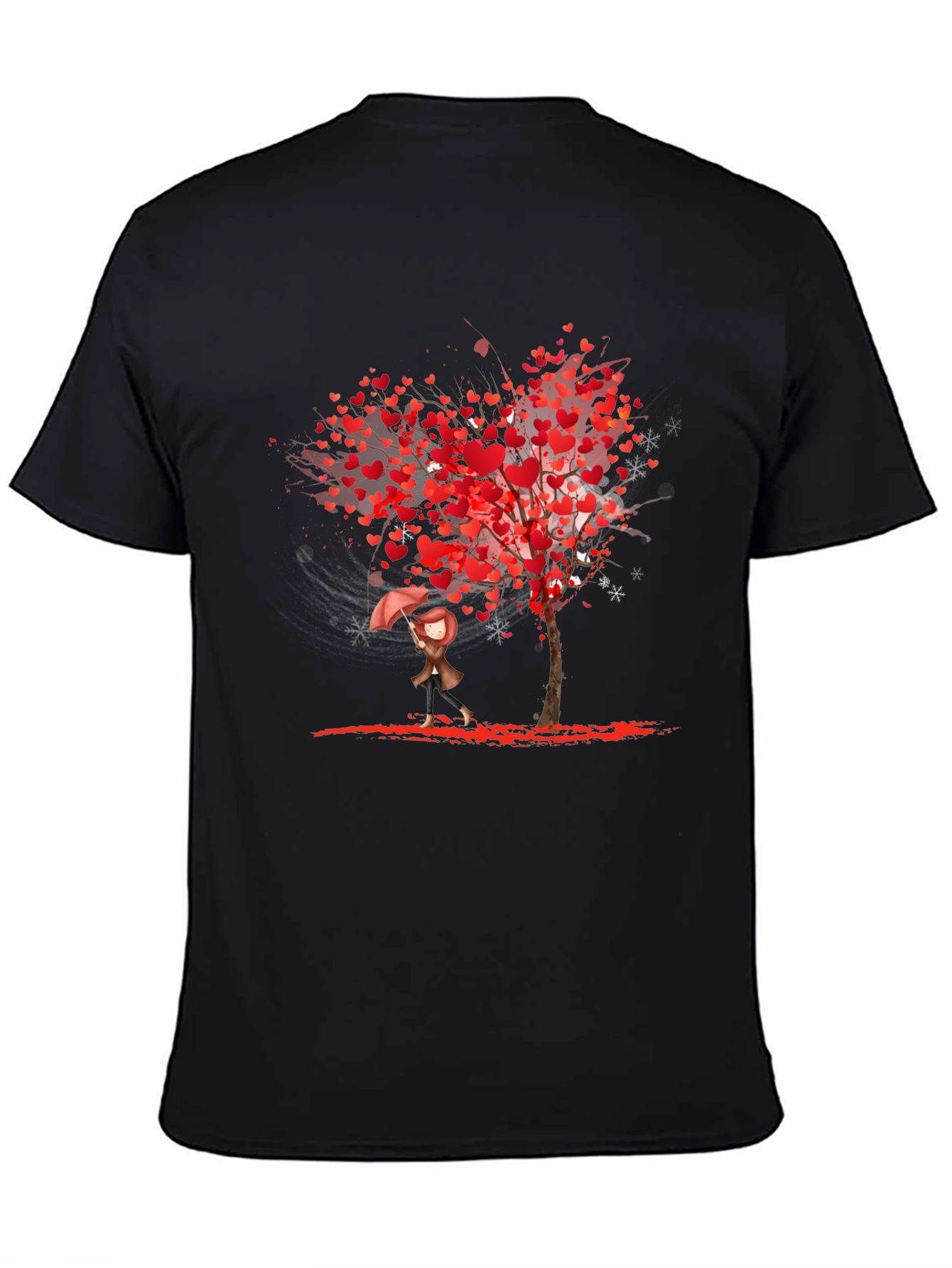 Black Heart Tree Graphic Black T-Shirt view 4