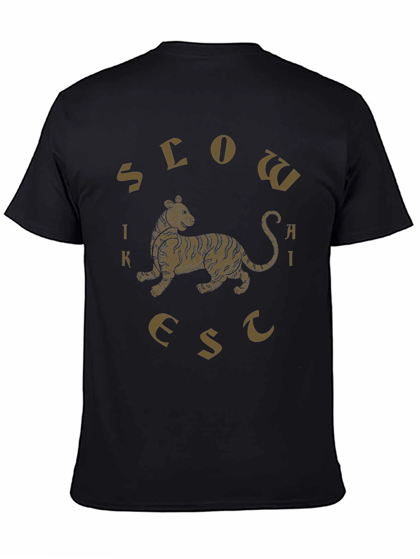 Black Slow Like Thai Tiger Graphic T-Shirt view 4