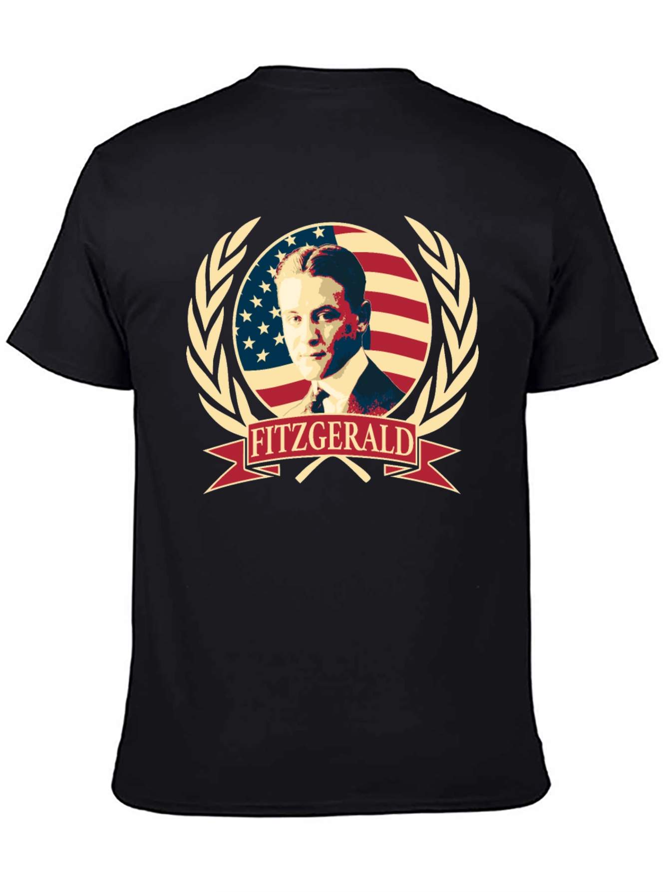 Black F. Scott Fitzgerald Patriotic Tee view 4