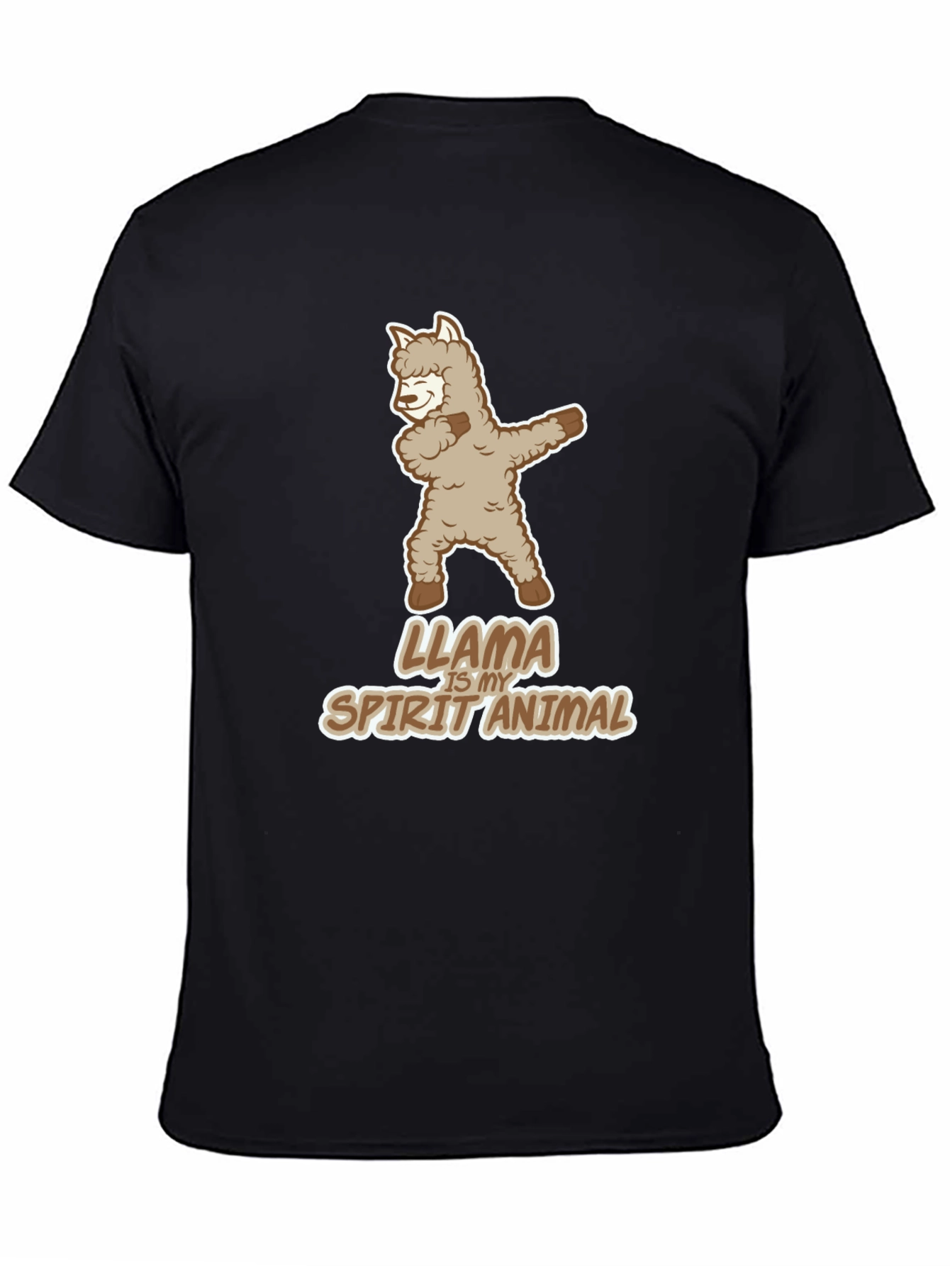 Black Llama is My Spirit Animal Dab Black Tee view 4