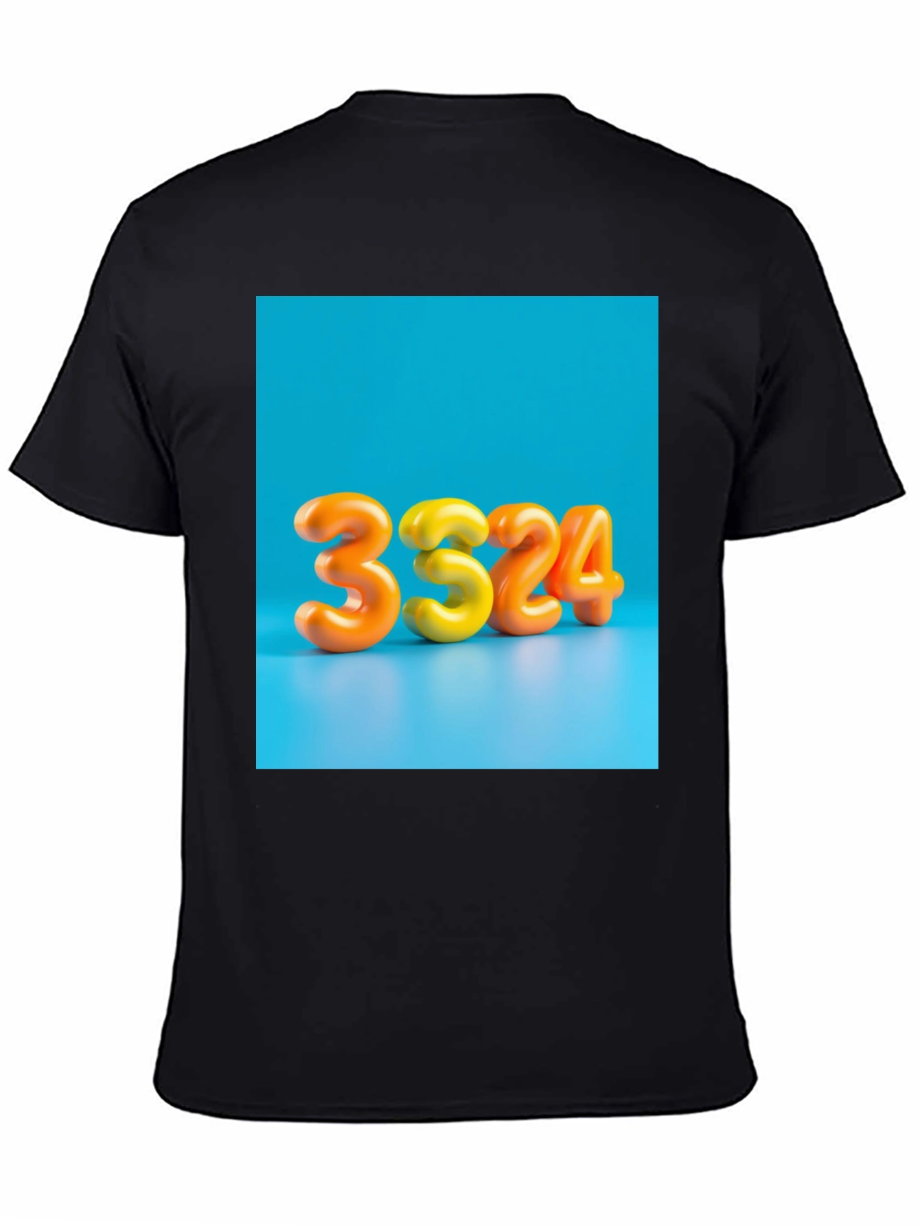 Black 3324 Graphic Tee - Bold Number Design view 4