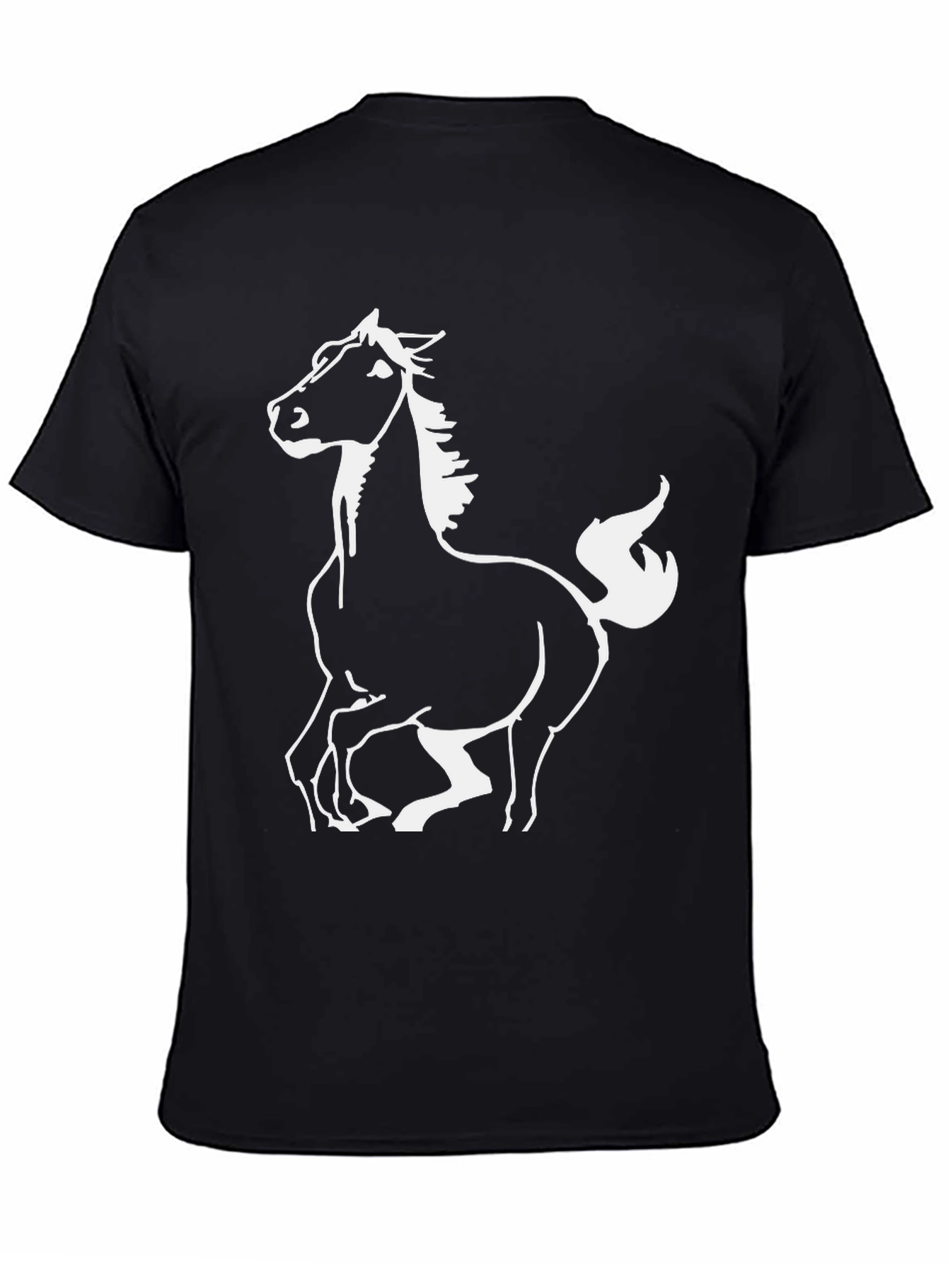 Black Black Horse Graphic Tee - Stylish Men's T-Shirt view 4
