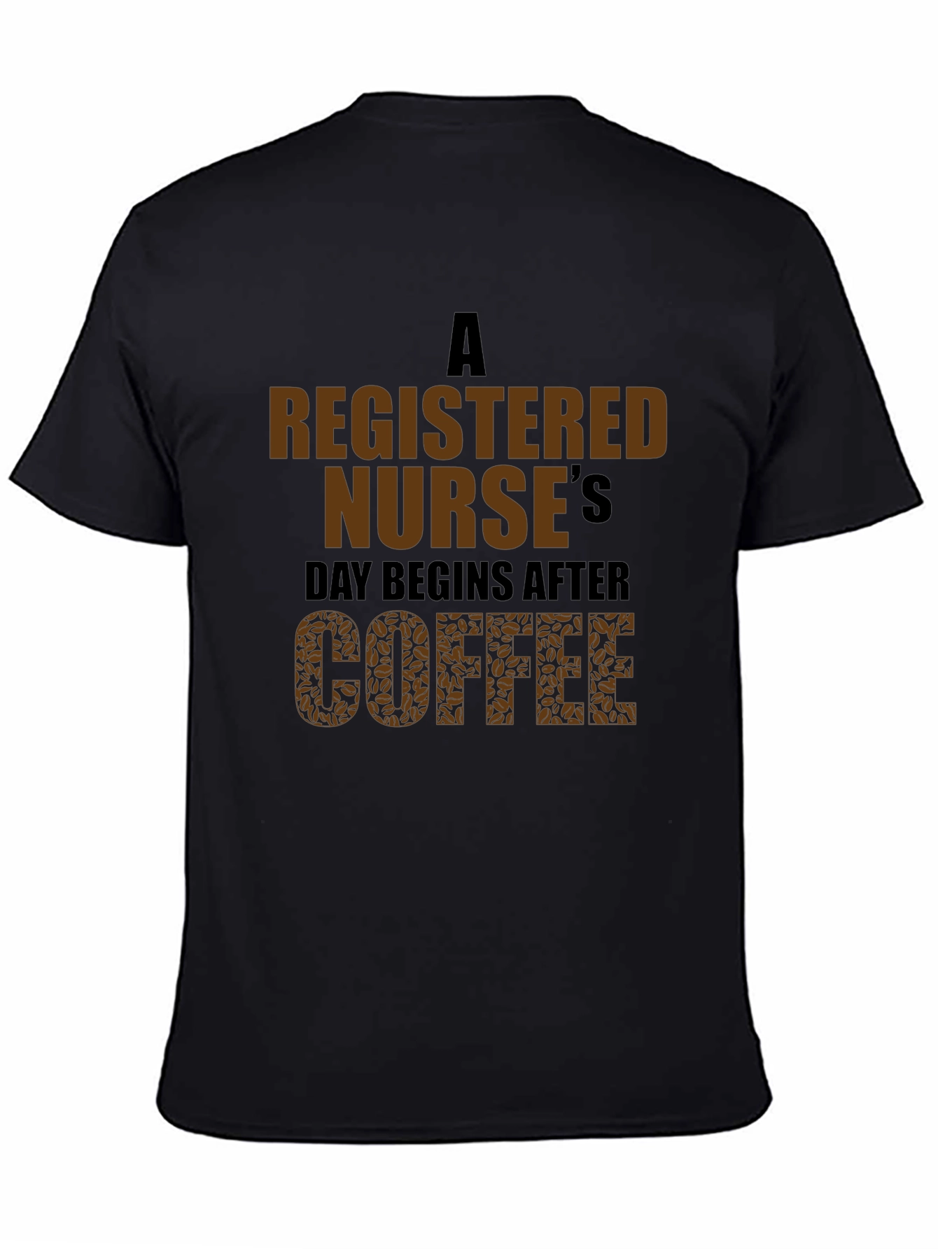 Black Registered Nurse Coffee T-Shirt view 4
