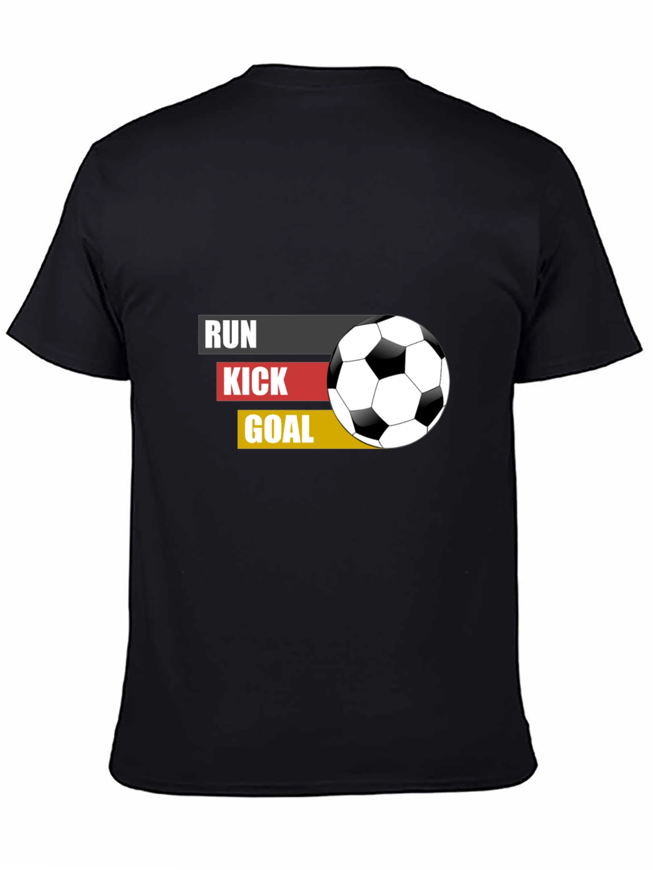 Black Run Kick Goal Soccer T-Shirt - Black view 4