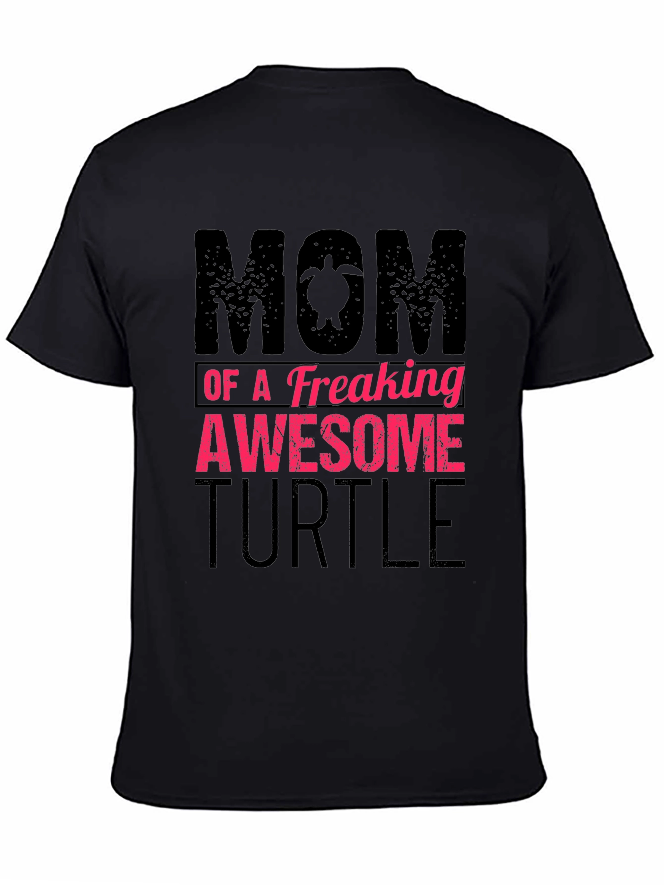 Black Mom of a Freaking Awesome Turtle T-Shirt view 4