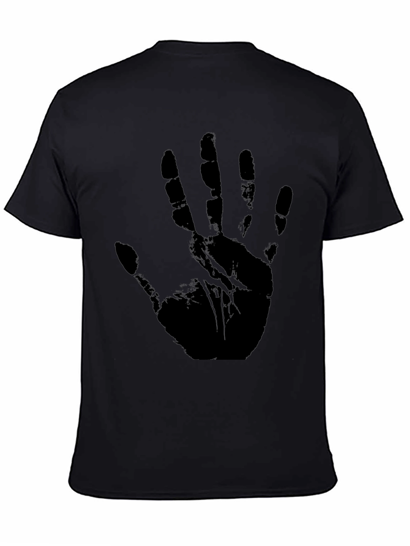 Black Handprint Graphic T-Shirt - Unisex Black Tee view 4